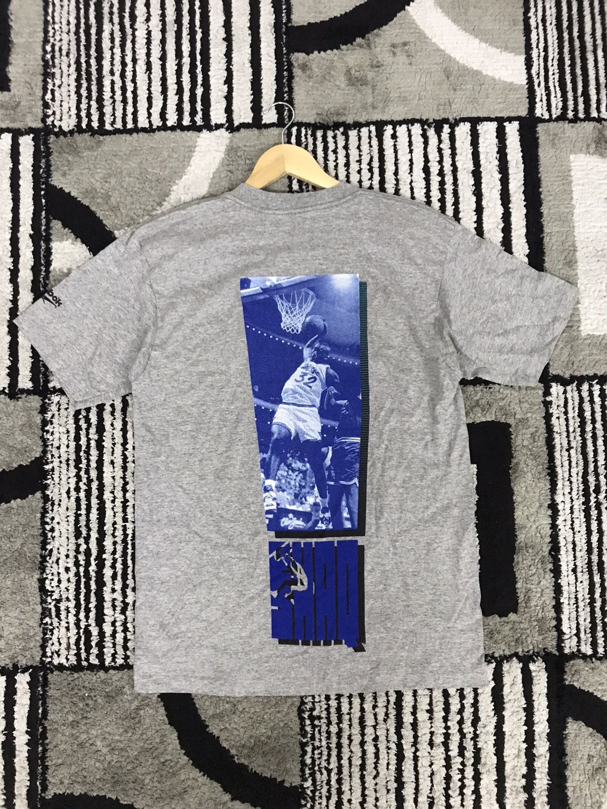 image of 90's Reebok X Shaq O'neal Tees in Grey, Men's (Size Medium)