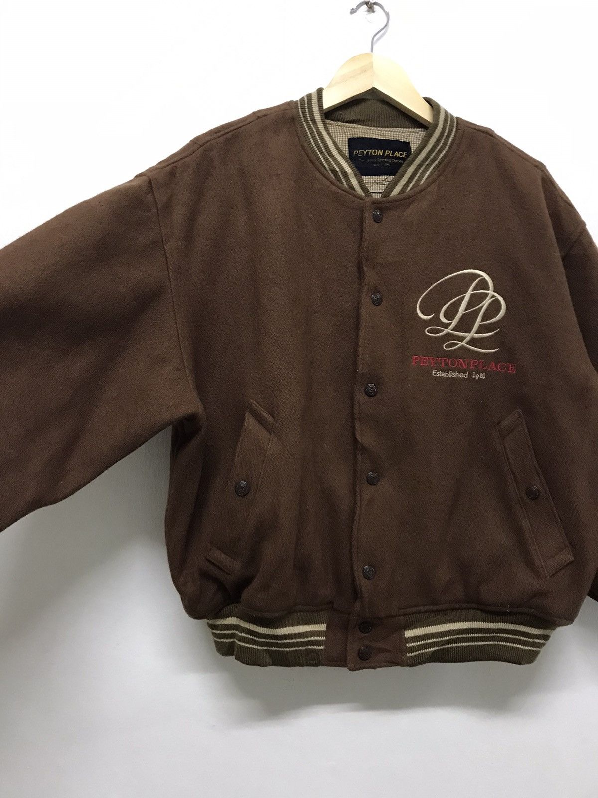 Japanese Brand Vintage Peyton Place Wool Varsity Jackets Size US L / EU 52-54 / 3 - 8 Thumbnail