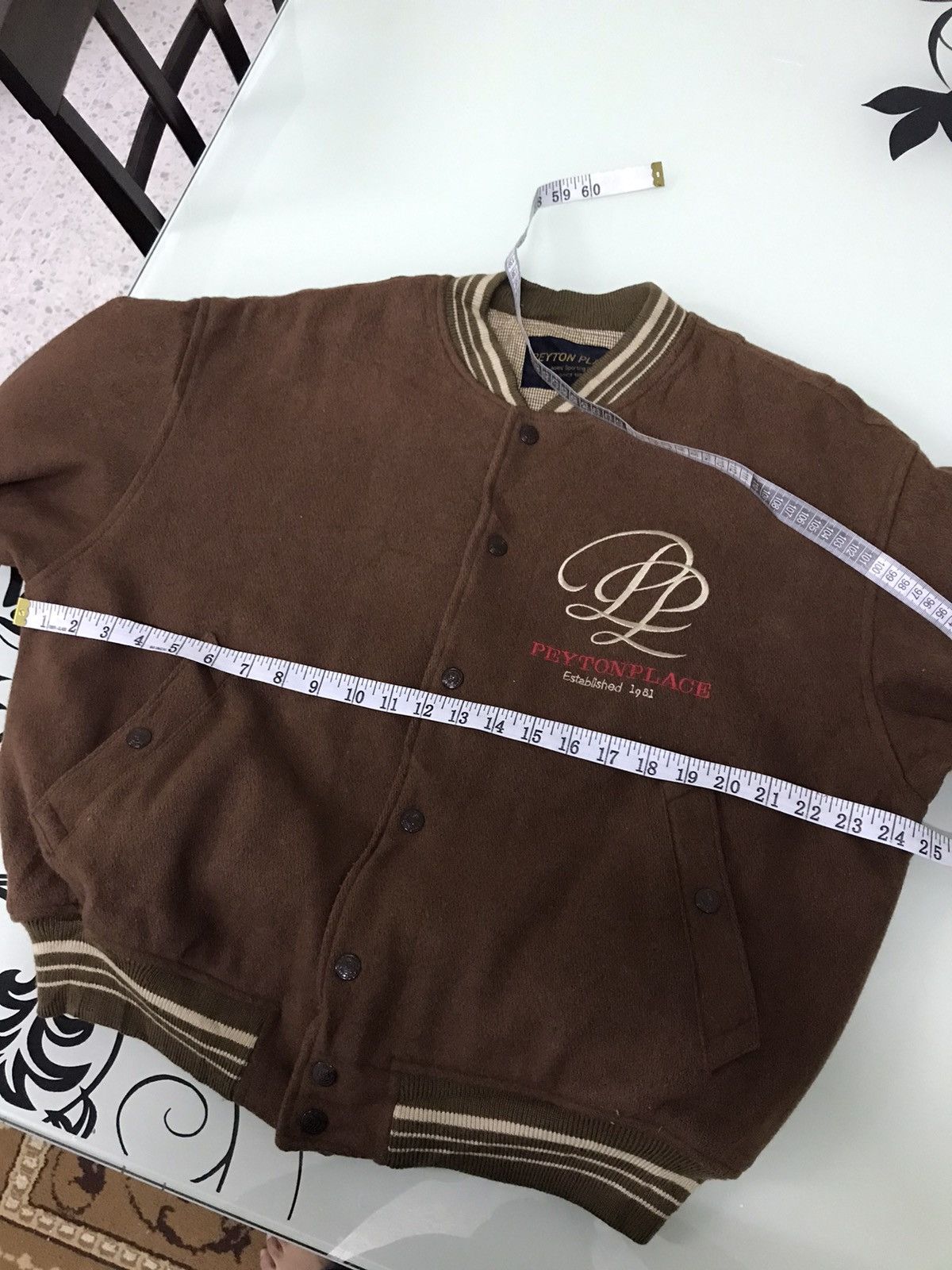 Japanese Brand Vintage Peyton Place Wool Varsity Jackets Size US L / EU 52-54 / 3 - 22 Thumbnail