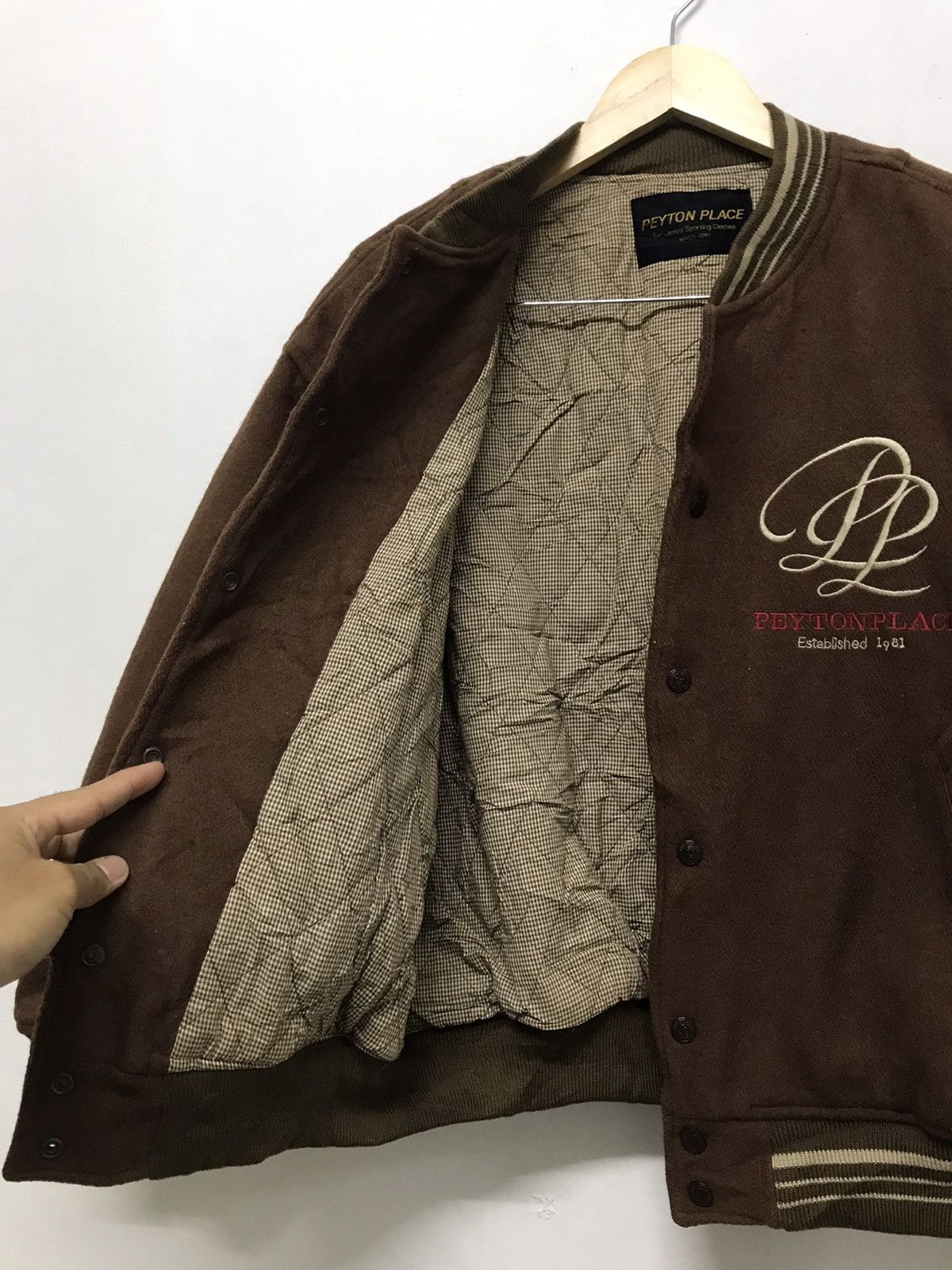 Japanese Brand Vintage Peyton Place Wool Varsity Jackets Size US L / EU 52-54 / 3 - 12 Thumbnail