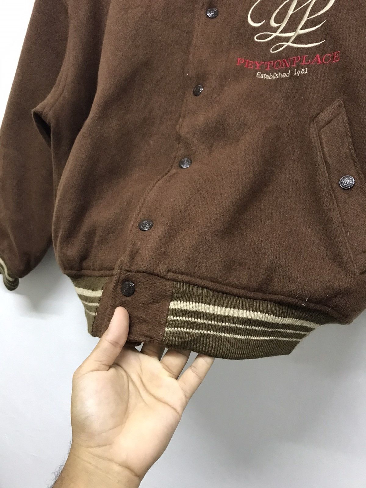 Japanese Brand Vintage Peyton Place Wool Varsity Jackets Size US L / EU 52-54 / 3 - 10 Thumbnail