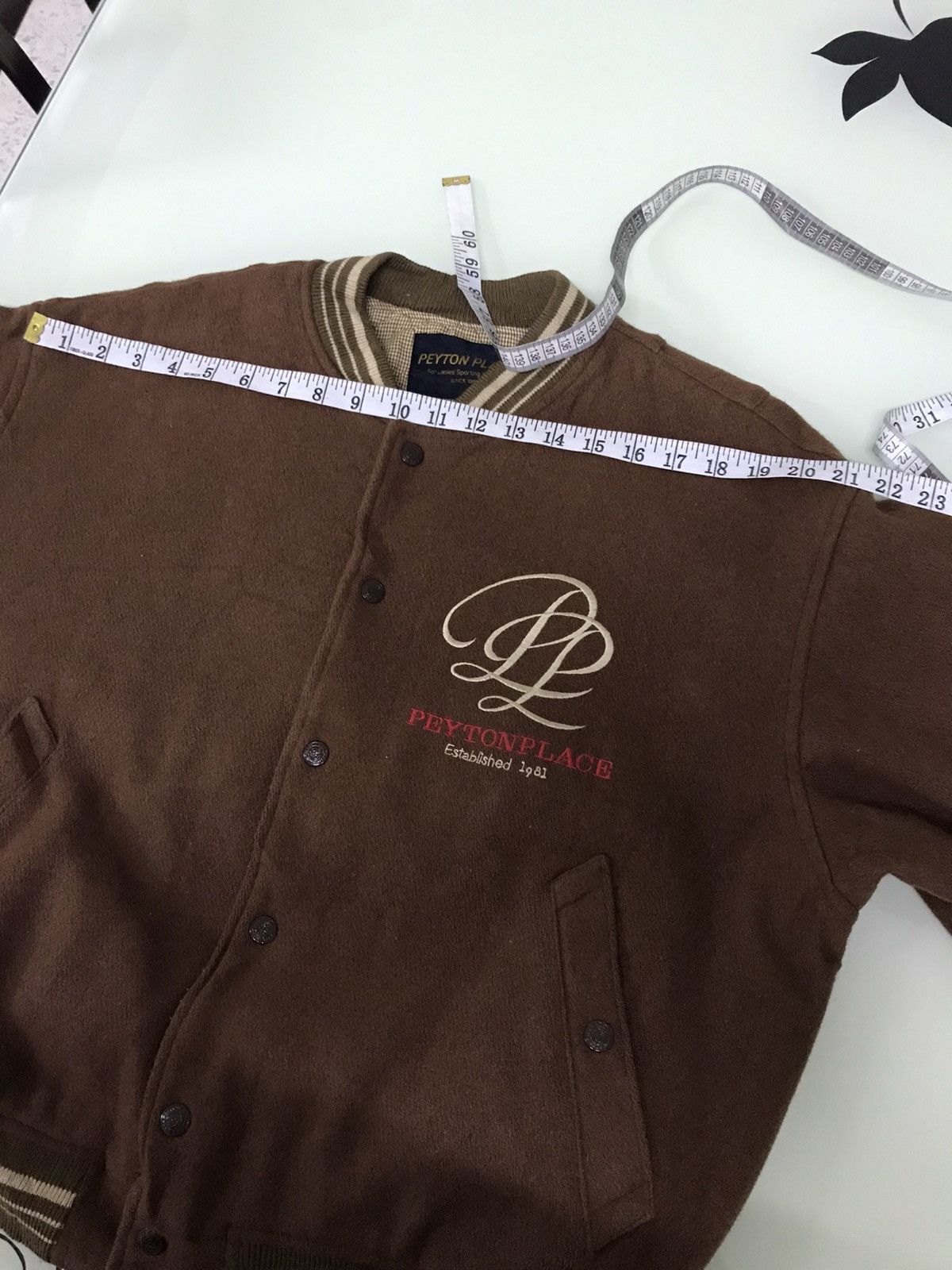 Japanese Brand Vintage Peyton Place Wool Varsity Jackets Size US L / EU 52-54 / 3 - 23 Thumbnail