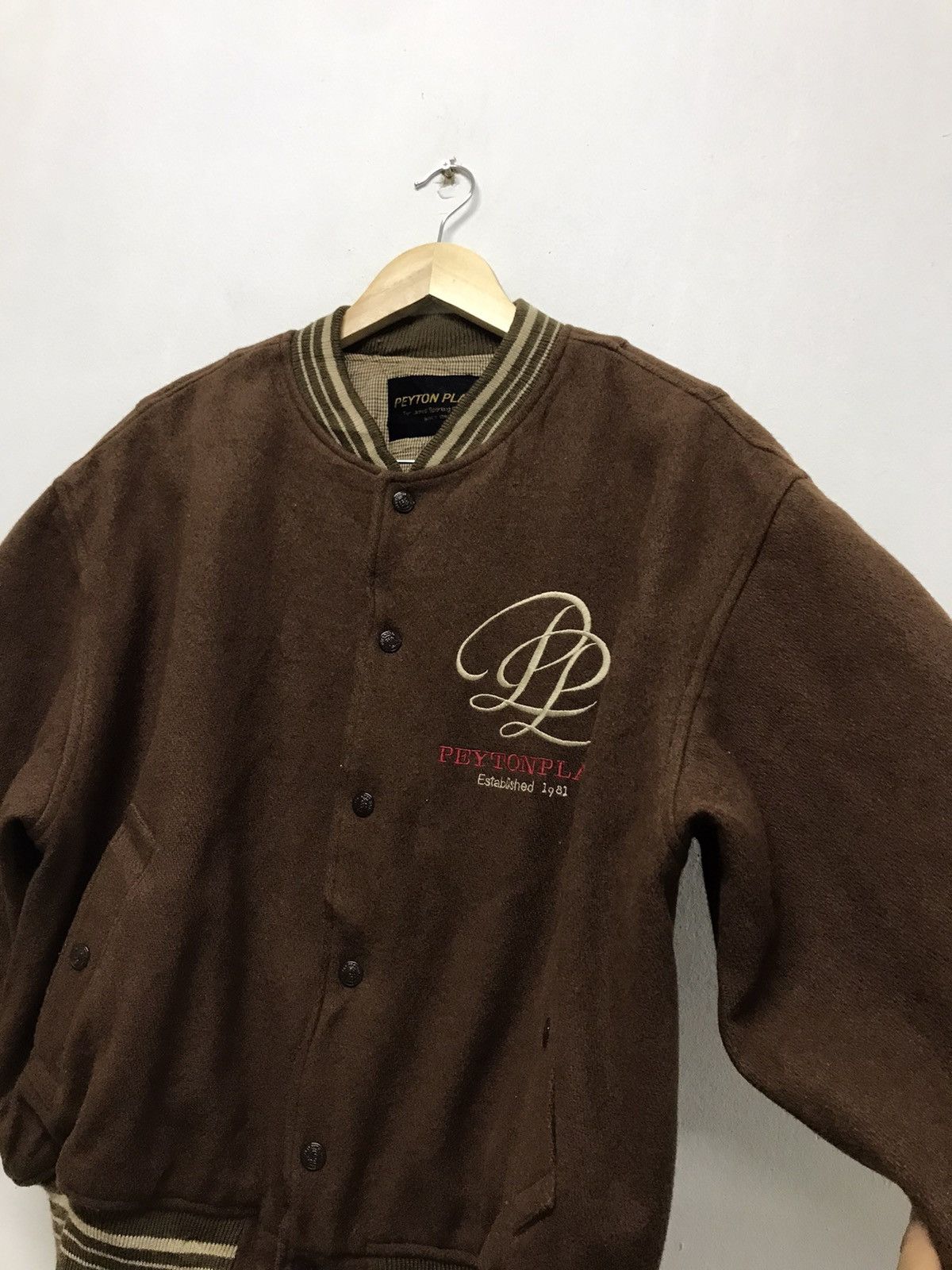 Japanese Brand Vintage Peyton Place Wool Varsity Jackets Size US L / EU 52-54 / 3 - 9 Thumbnail
