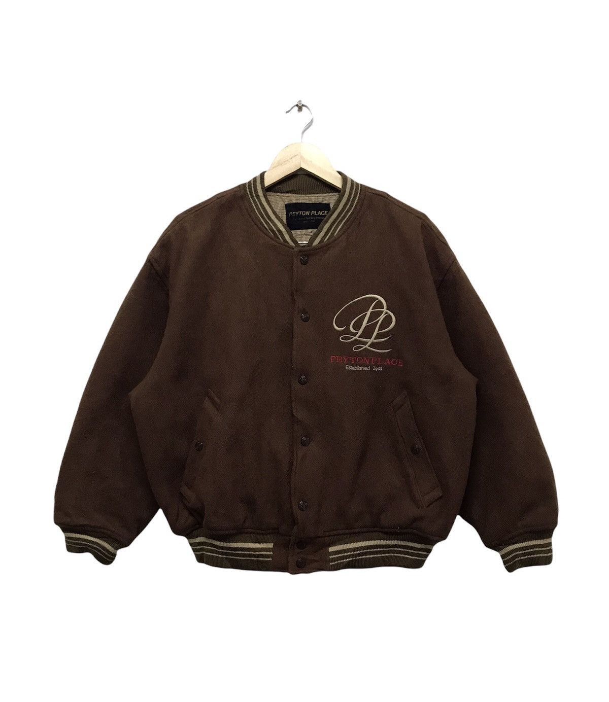 Japanese Brand Vintage Peyton Place Wool Varsity Jackets Size US L / EU 52-54 / 3 - 2 Thumbnail