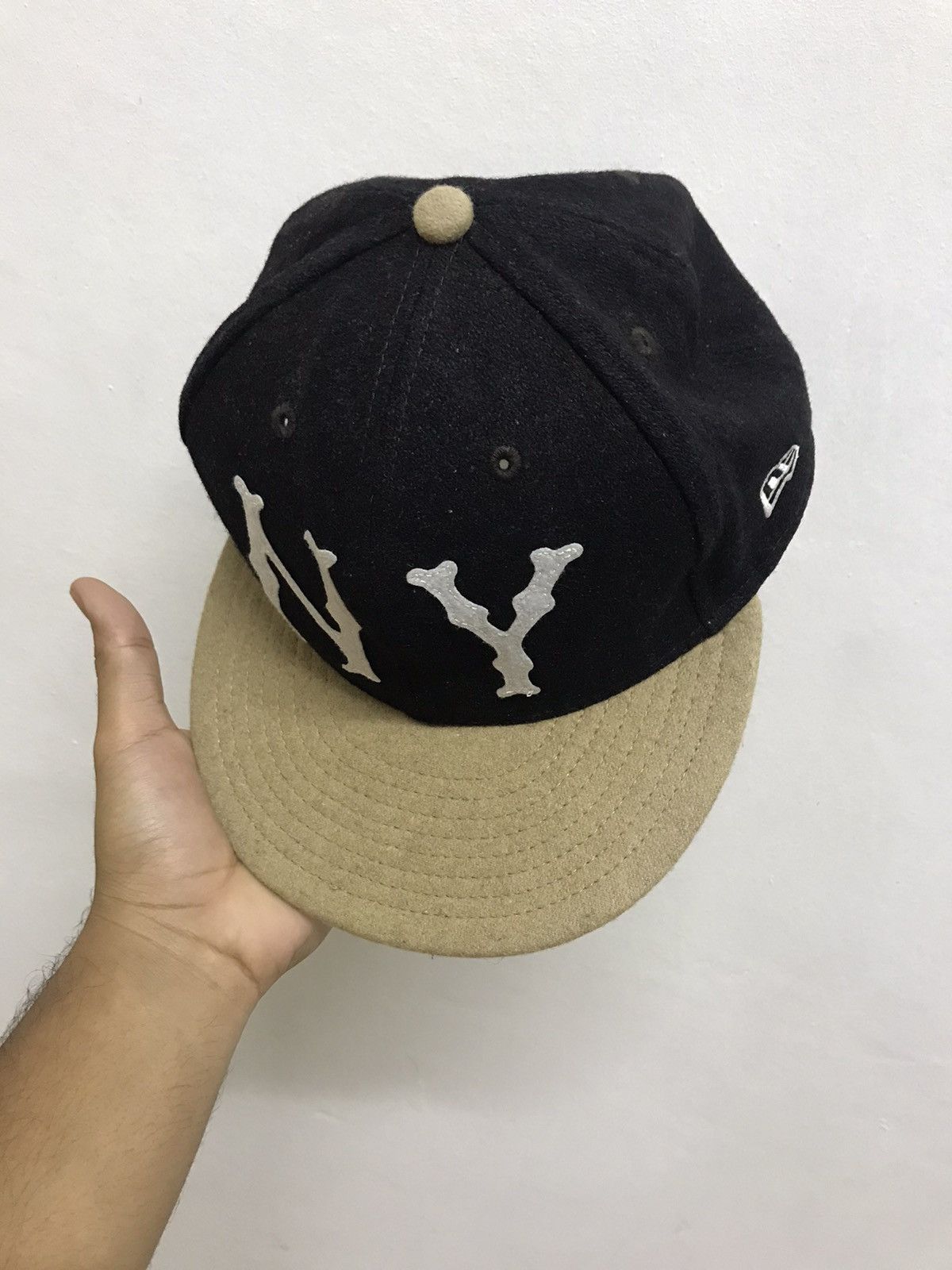 New Era Rare❗️NY x New Era Bone Wool Fitted Caps Size 7.5/8 Size ONE SIZE - 12 Thumbnail