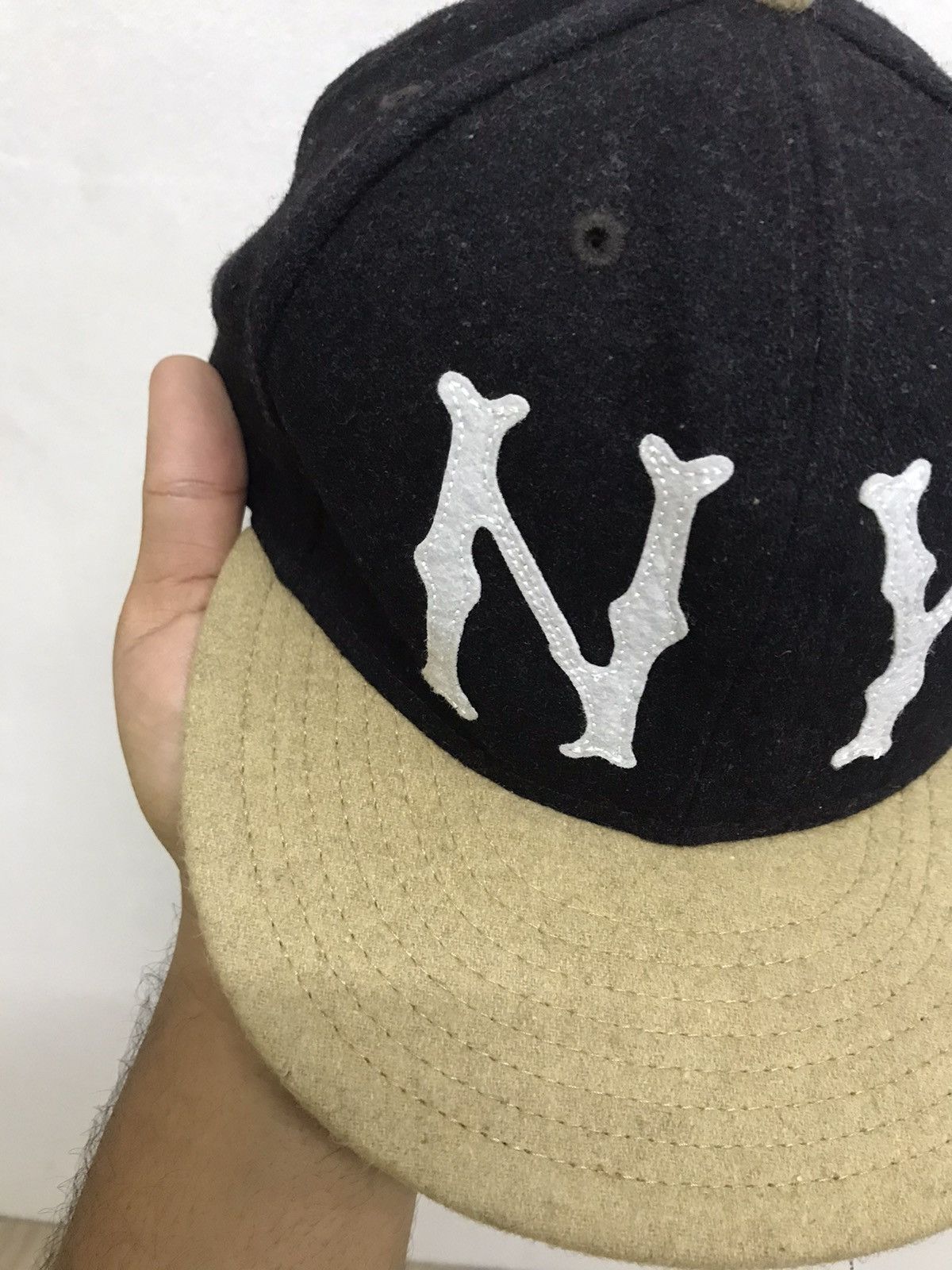 New Era Rare❗️NY x New Era Bone Wool Fitted Caps Size 7.5/8 Size ONE SIZE - 9 Thumbnail