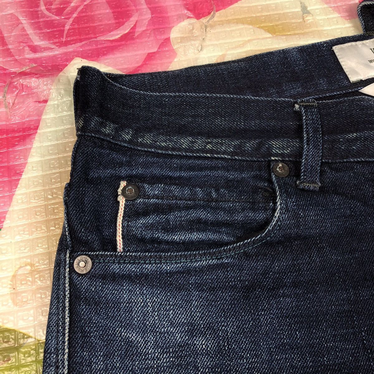 Japanese Brand Vintage Work Not Work blue indigo selvedge Jeans Size US 31 - 5 Thumbnail