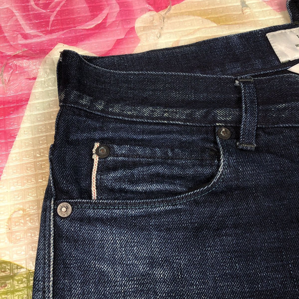 Japanese Brand Vintage Work Not Work blue indigo selvedge Jeans Size US 31 - 4 Thumbnail