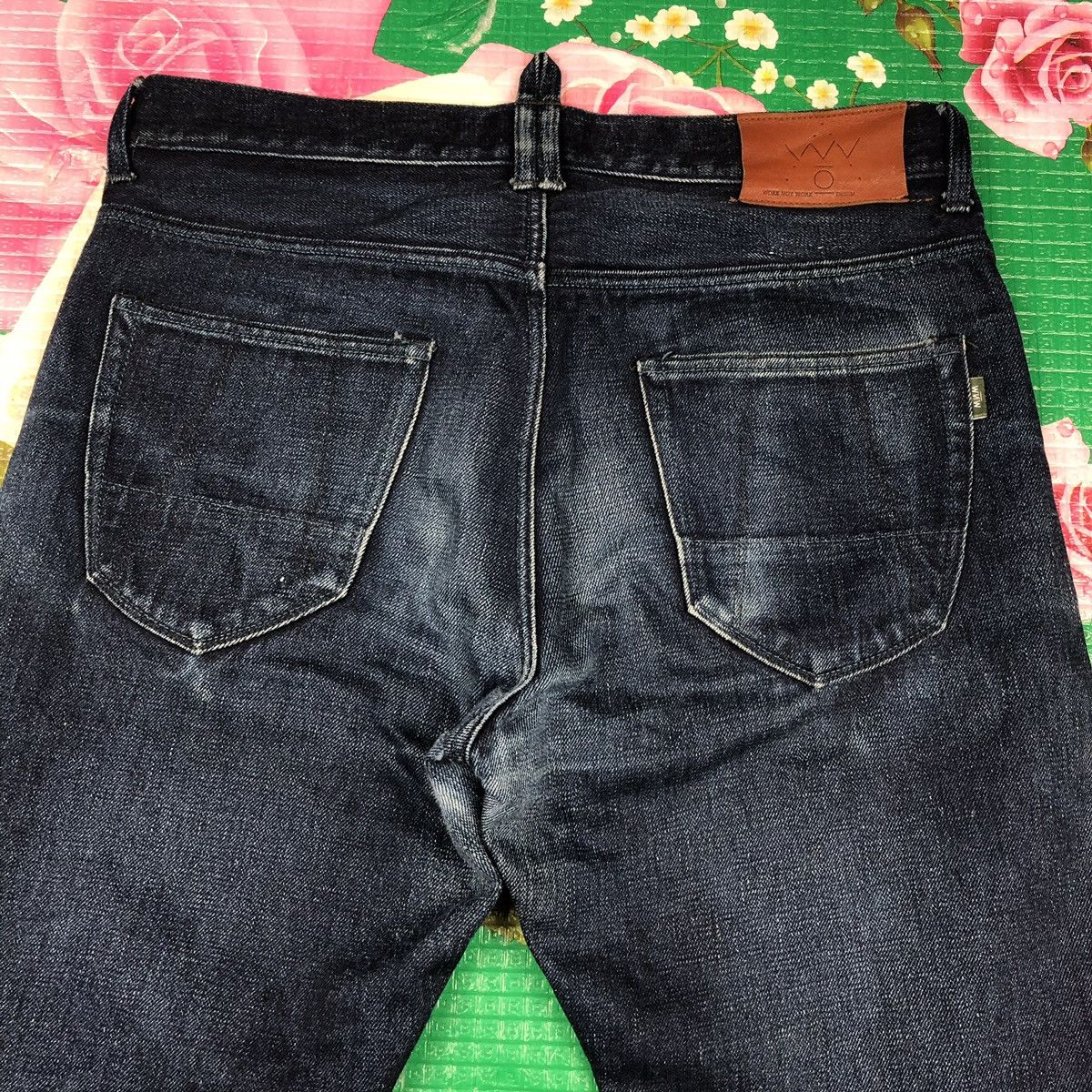 Japanese Brand Vintage Work Not Work blue indigo selvedge Jeans Size US 31 - 11 Thumbnail
