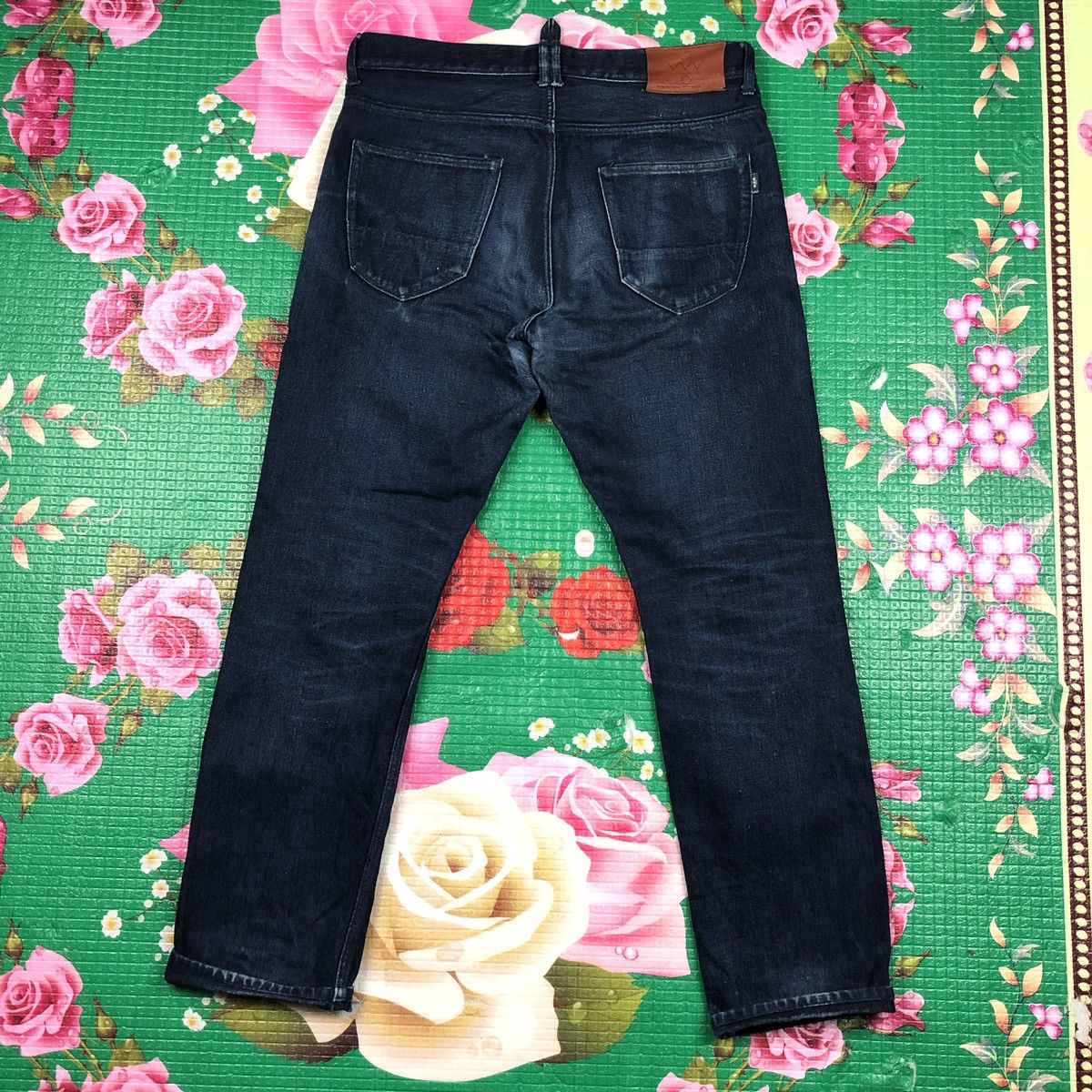 Japanese Brand Vintage Work Not Work blue indigo selvedge Jeans Size US 31 - 9 Thumbnail
