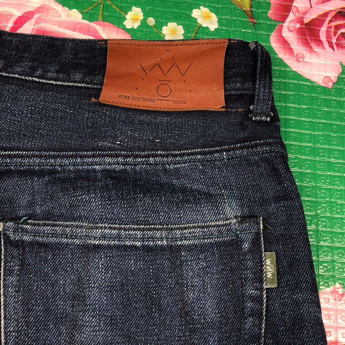 Japanese Brand Vintage Work Not Work blue indigo selvedge Jeans Size US 31 - 12 Thumbnail