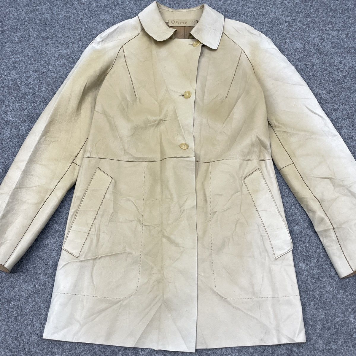 Leather Vintage OPIFIX Faded Lamb Skin Blazer Size S / US 4 / IT 40 - 3 Thumbnail