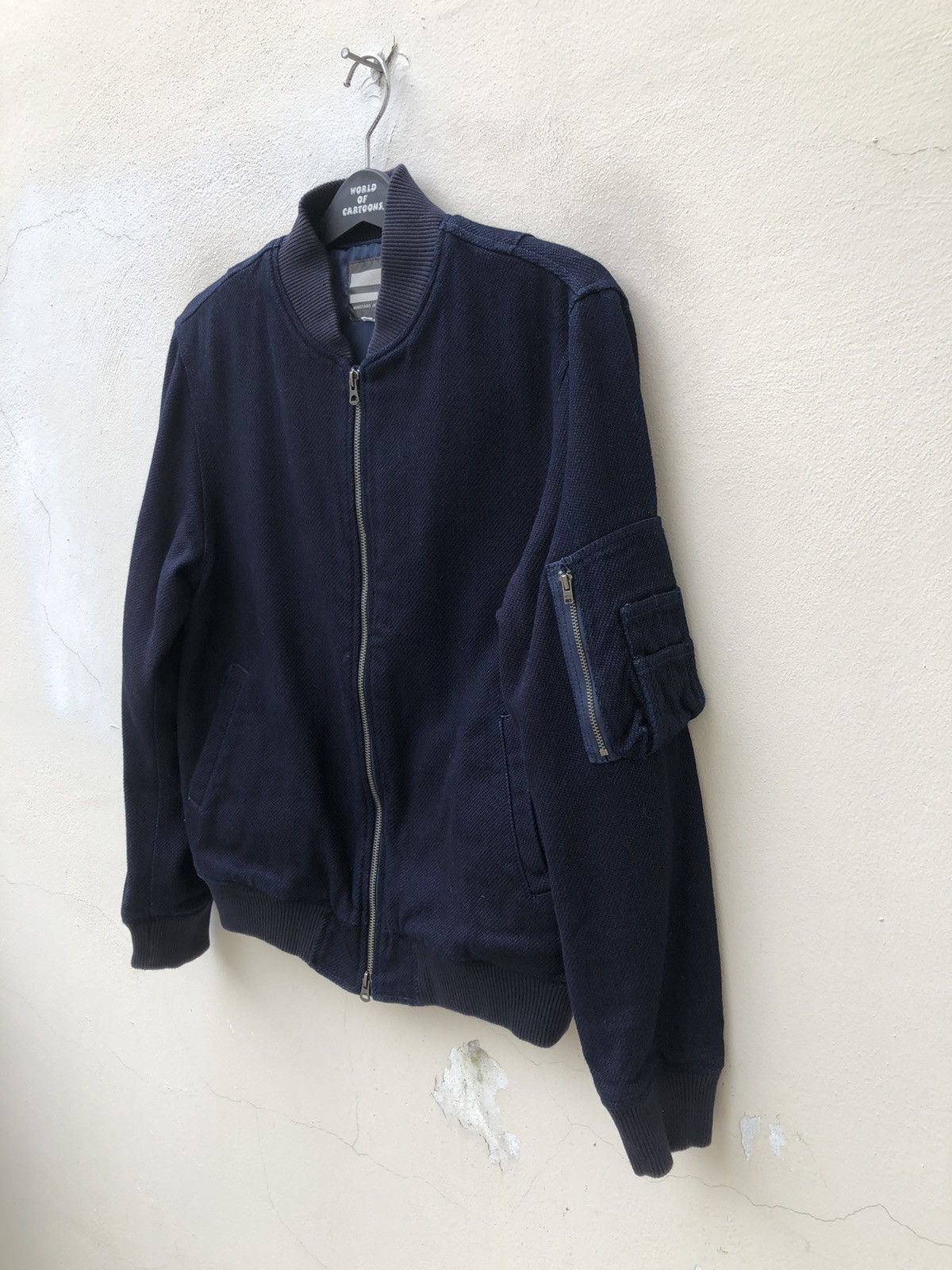 Momotaro Jeans Momotaro Jeans Indigo Blue Sashiko Kendo Ma-1 Bomber Jacket Size US M / EU 48-50 / 2 - 9 Thumbnail