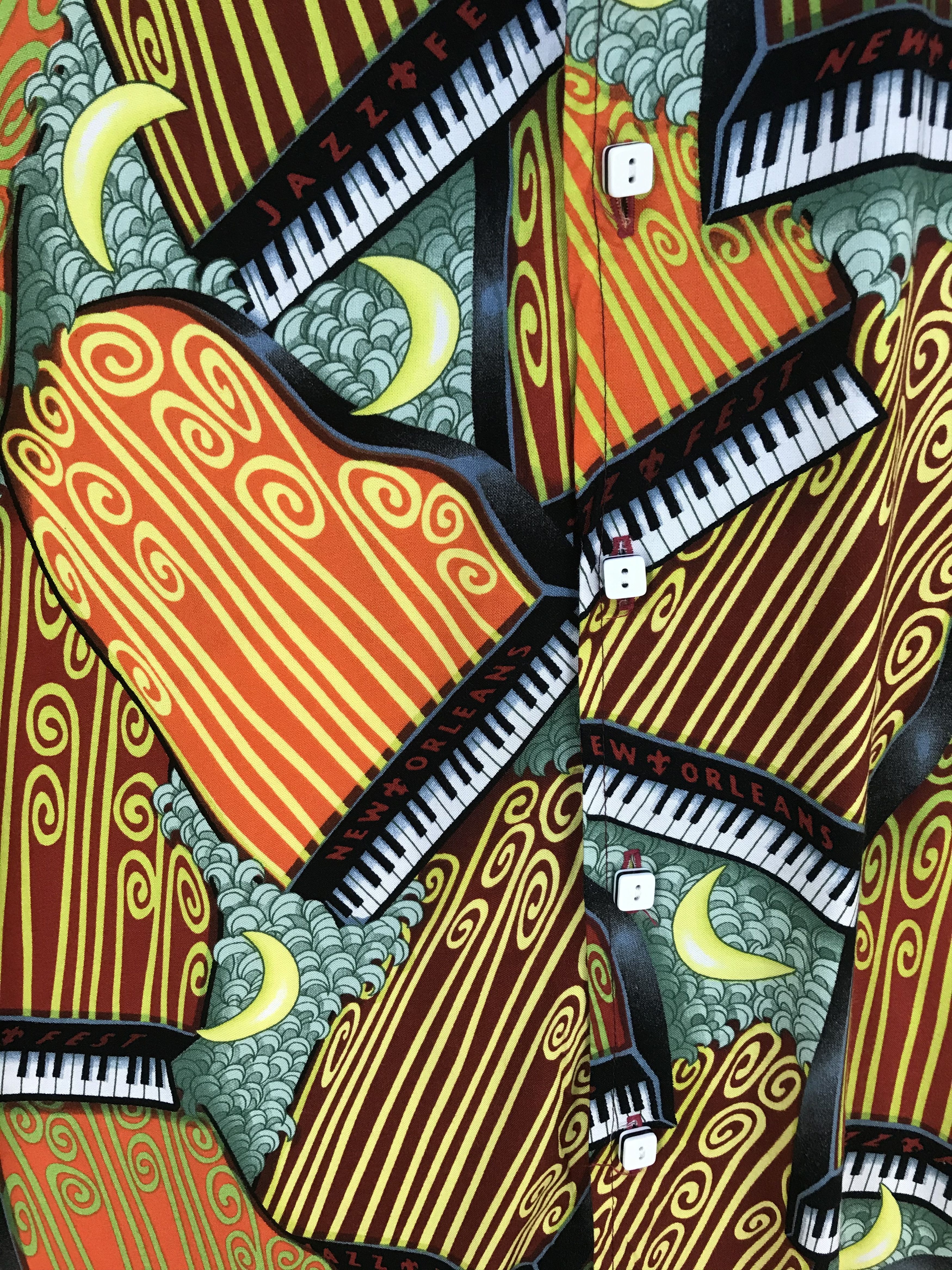 Vintage Vintage Made In USA Piano Print Hawaiian Shirt Size US XL / EU 56 / 4 - 3 Thumbnail