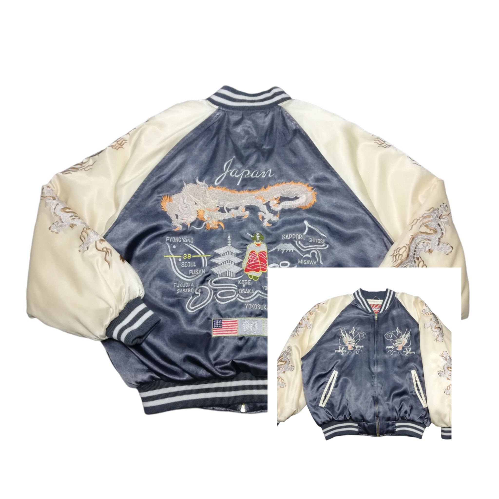 Japanese Brand 🔥DOPE RARE 🐉 Dragon Ryu Tattoo Art Embroidery Embroidered Size US M / EU 48-50 / 2 - 1 Thumbnail