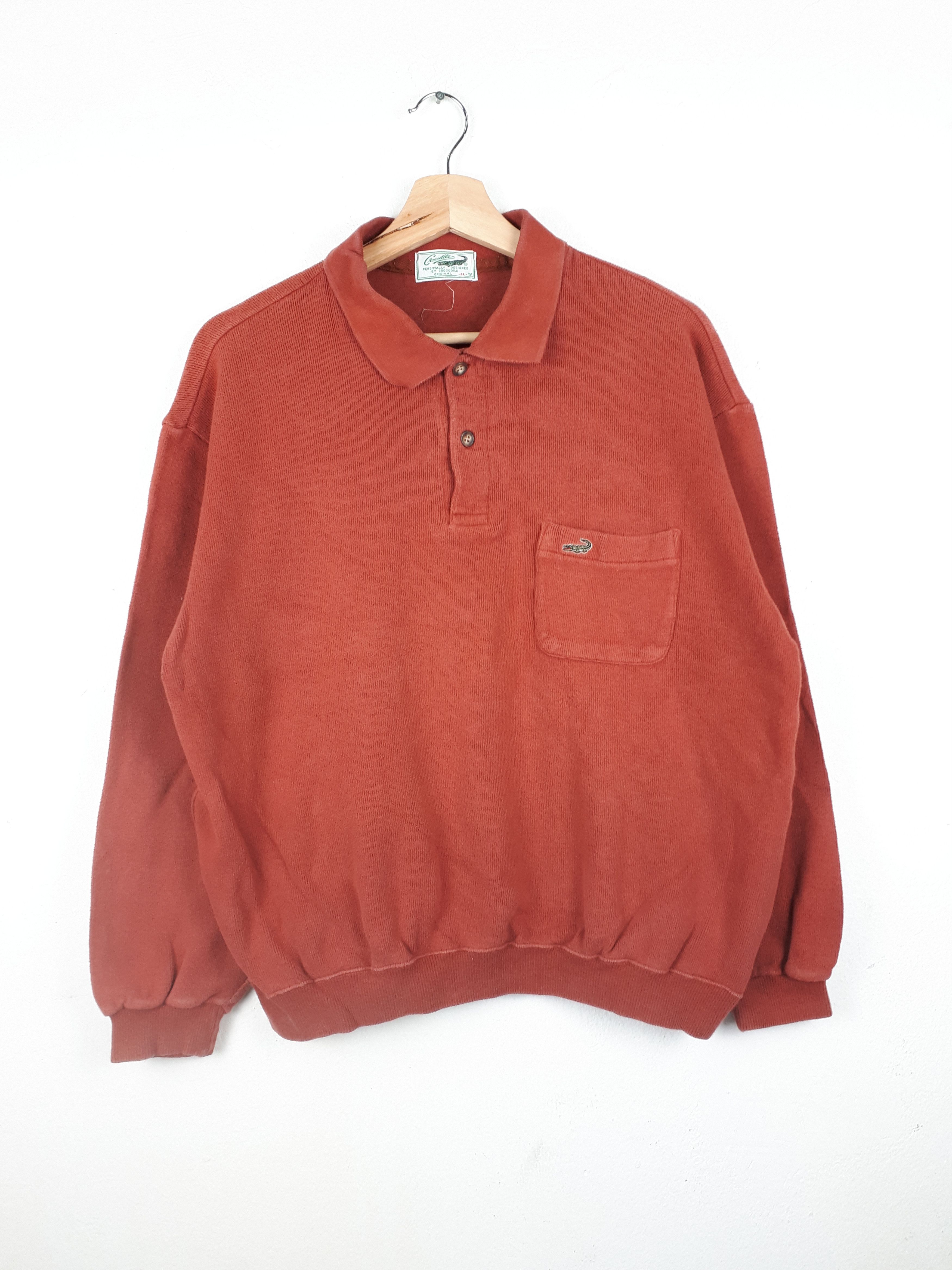 Japanese Brand Vintage Crocodile Quarter Button Single Pocket Sweatshirt Size US S / EU 44-46 / 1 - 1 Thumbnail