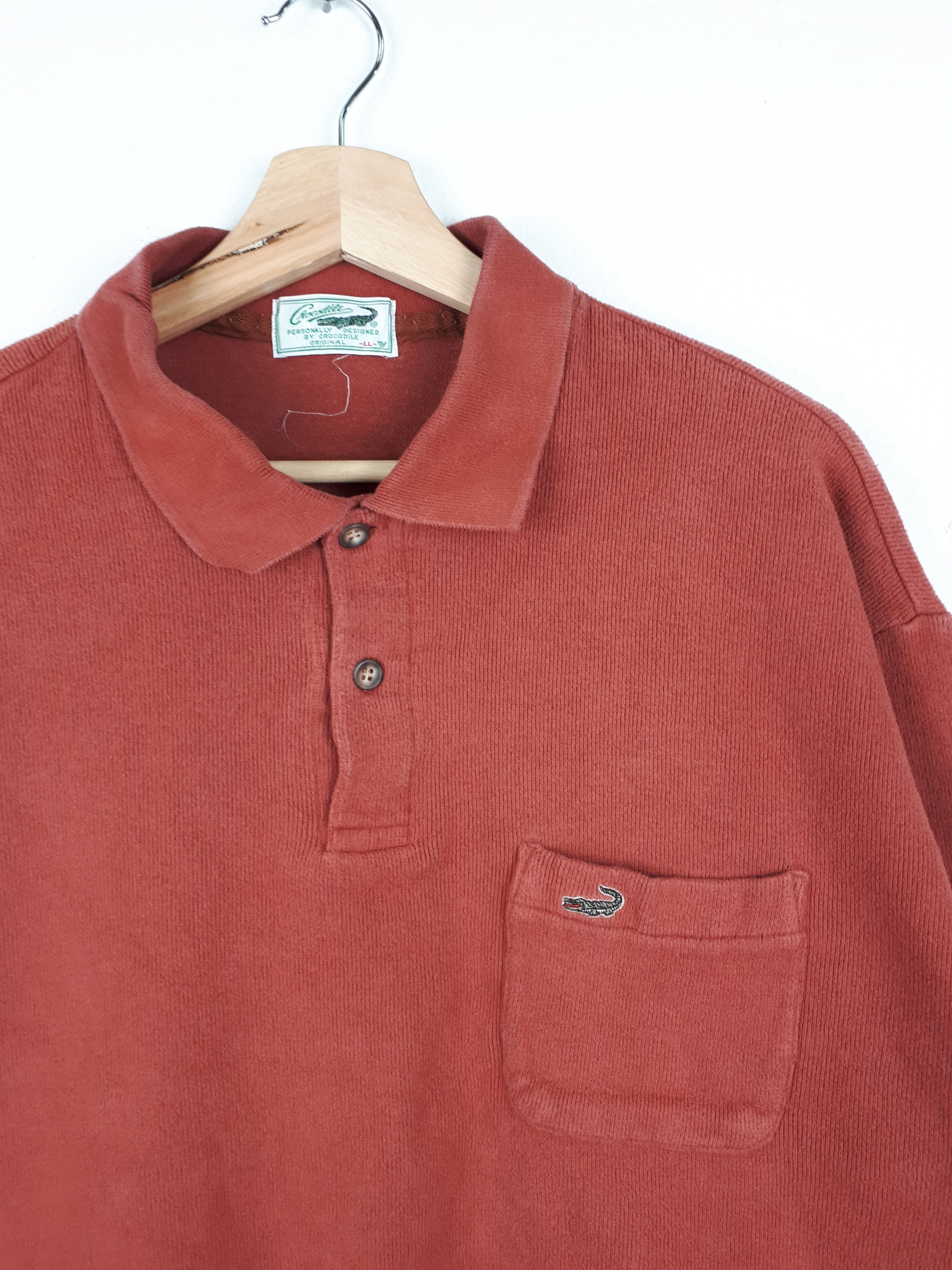 Japanese Brand Vintage Crocodile Quarter Button Single Pocket Sweatshirt Size US S / EU 44-46 / 1 - 2 Thumbnail