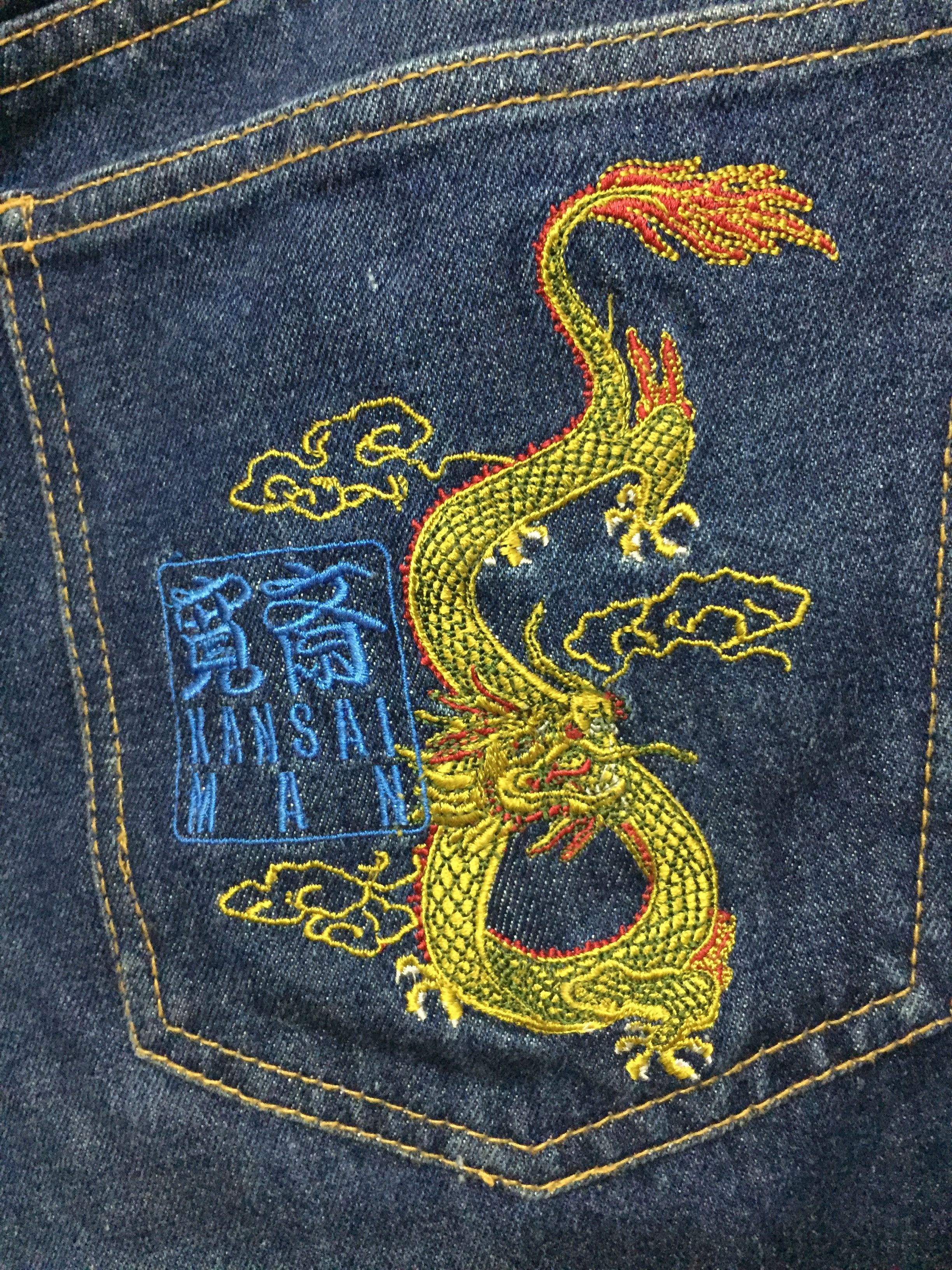 Kansai Yamamoto 80's Kansai MAN Embroidered Gold Dragon Wide leg Baggy Size US 34 / EU 50 - 4 Thumbnail