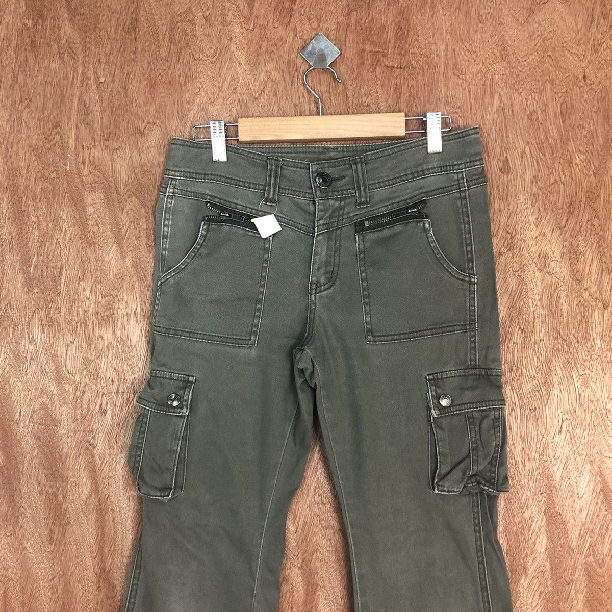 Japanese Brand Luxury Jeans Grey Multipocket cargo Pants #2321 Size US 27 - 2 Thumbnail