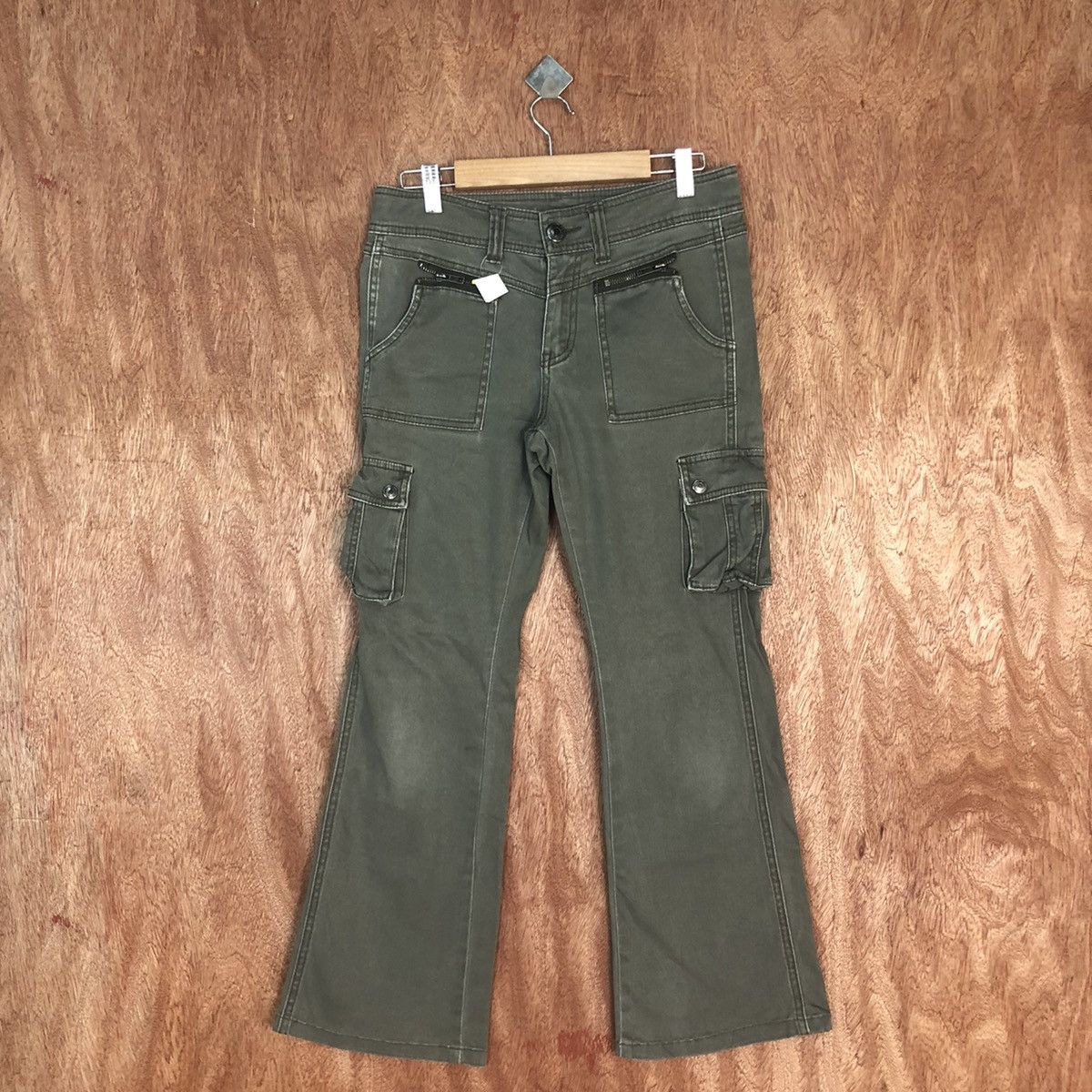 image of Straight Faded Luxury Jeans Grey Multipocket Cargo Pants 2321, Men's (Size 27)