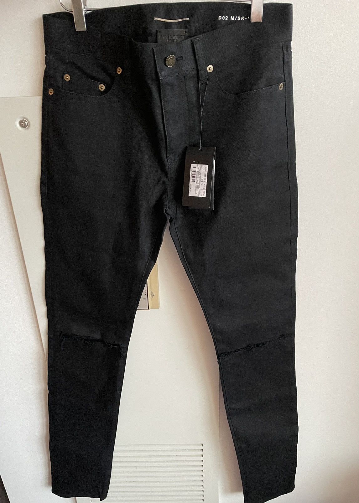 Hedi Slimane × Saint Laurent Paris × Yves Saint Laurent Super Runway Hedi Skinny D02 Ripped Distressed Denim Jeans Size US 28 / EU 44 - 18 Thumbnail