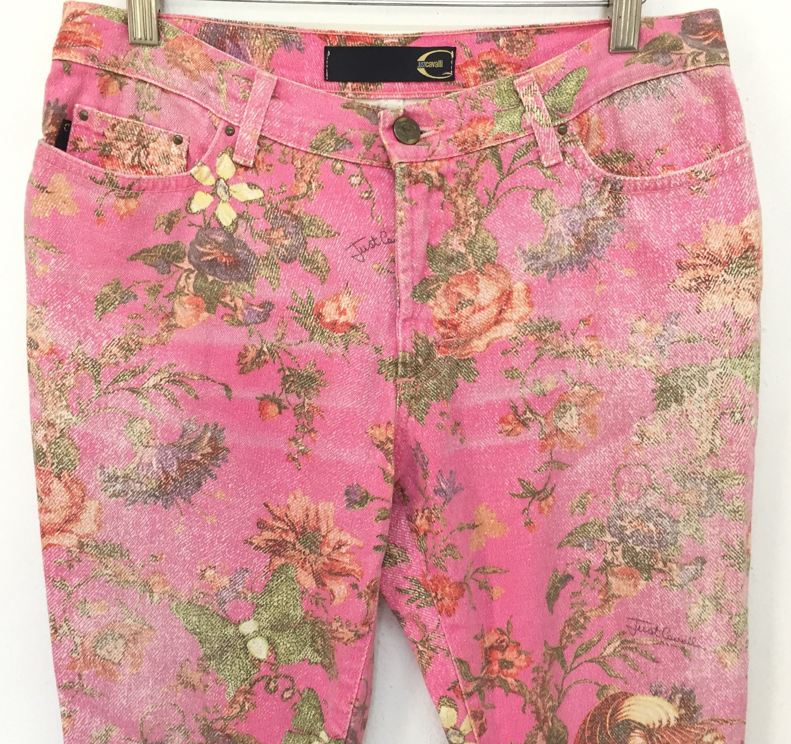 Just Cavalli Just Cavalli Pink Floral pants Japan Exclusive Production Size 29" - 2 Thumbnail