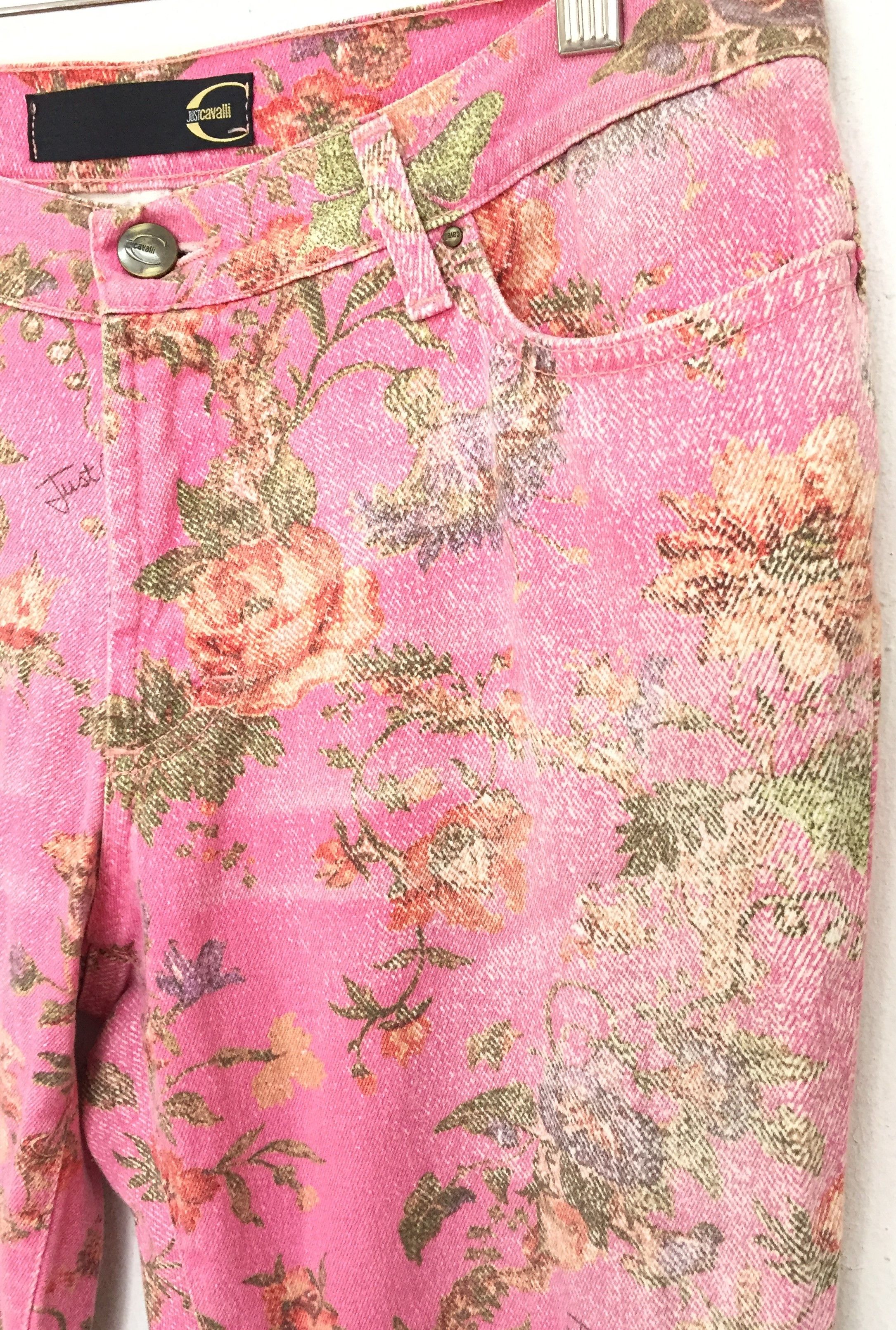 Just Cavalli Just Cavalli Pink Floral pants Japan Exclusive Production Size 29" - 4 Thumbnail