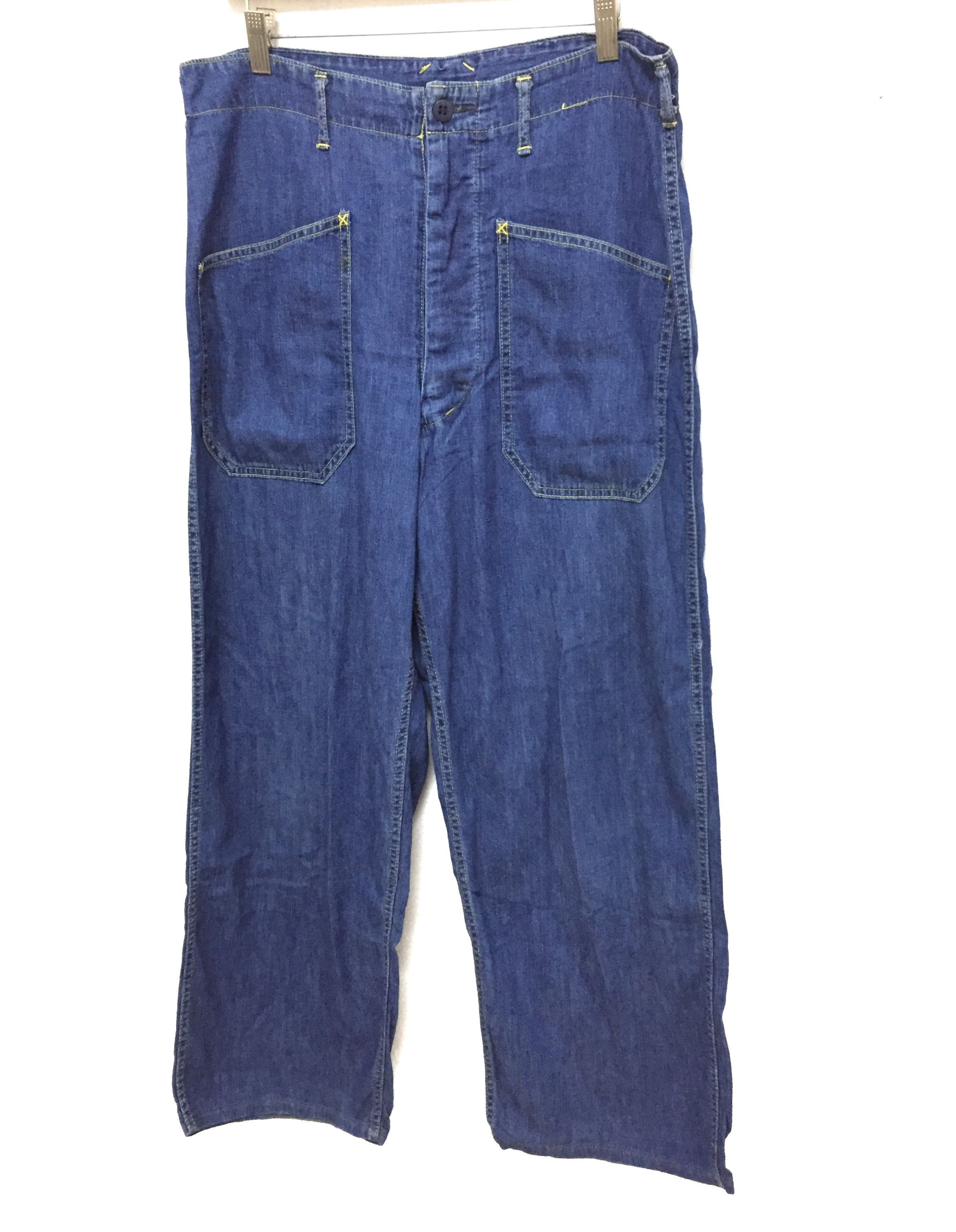 image of Engineered Garments x Needles Hoggs By Nepenthes Needles Military Bush Soft Denim Pants in Blue (Si