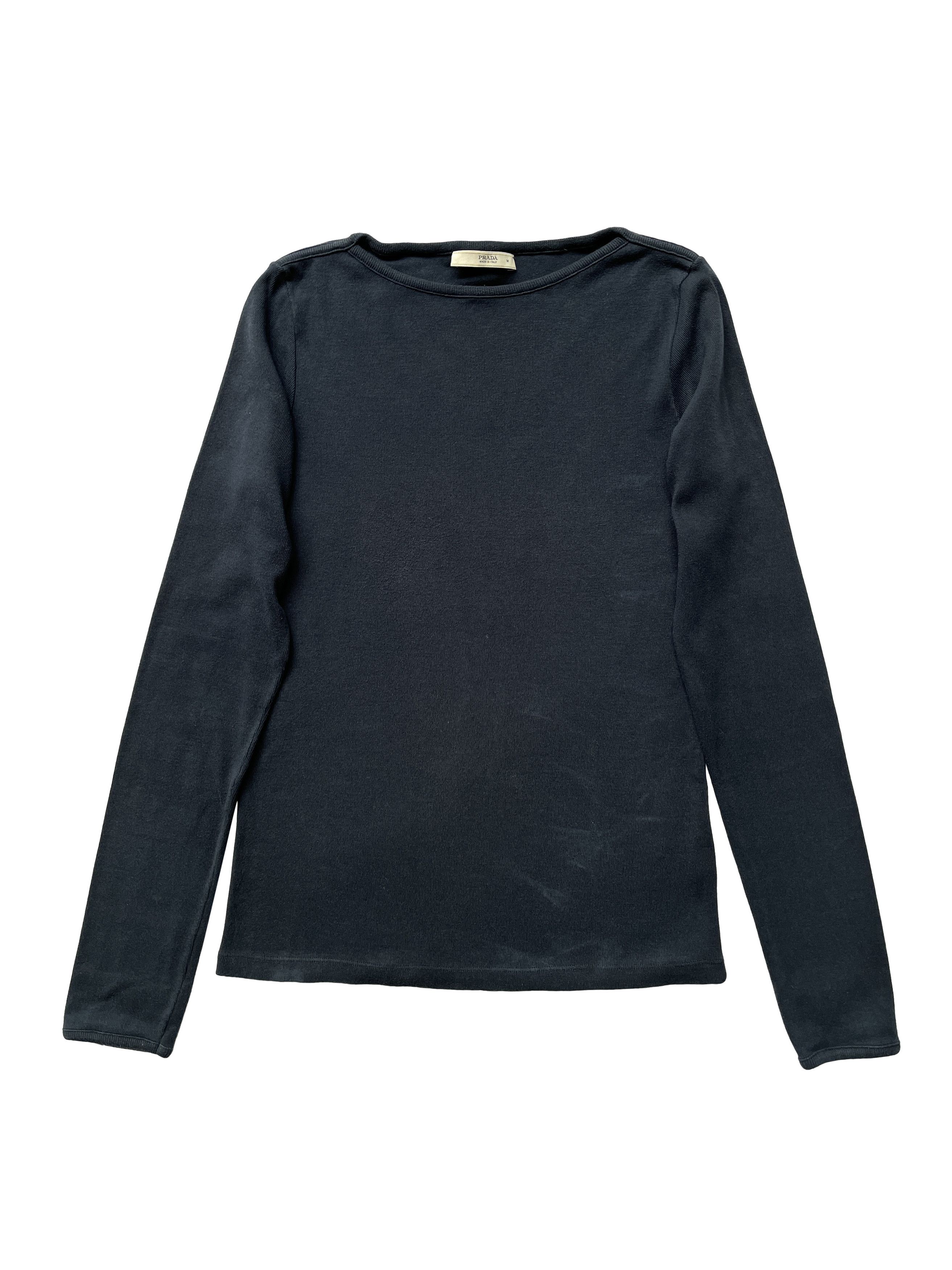 Prada ⚡️QUICK SALE⚡️2000s’ Prada Navy Long Sleeve Tshirt Size M / US 6-8 / IT 42-44 - 1 Thumbnail