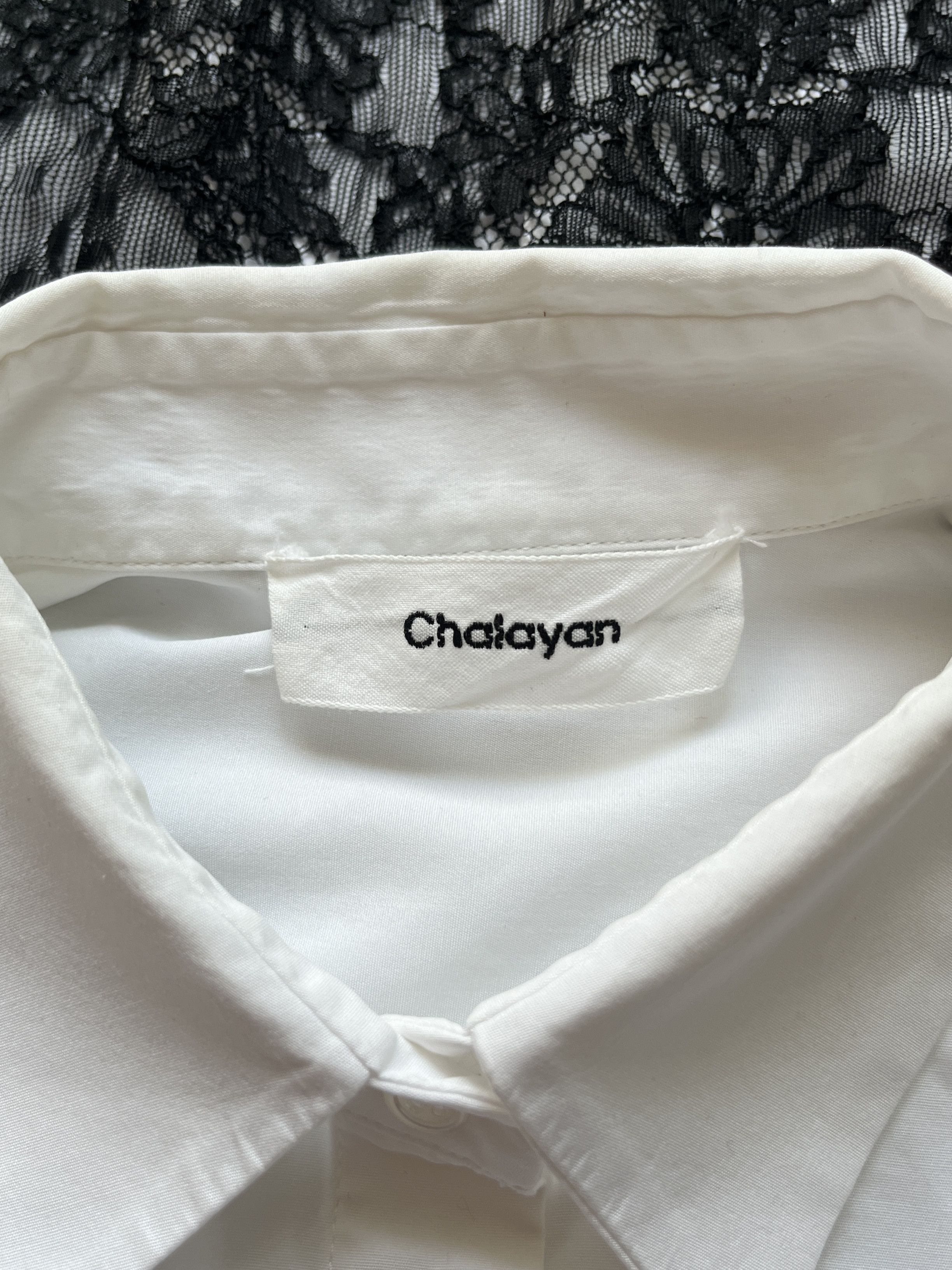 Hussein Chalayan ⚡️QUICK SALE⚡️Hussein Chalayan White with Black Lace Shirt Size L / US 10 / IT 46 - 3 Thumbnail