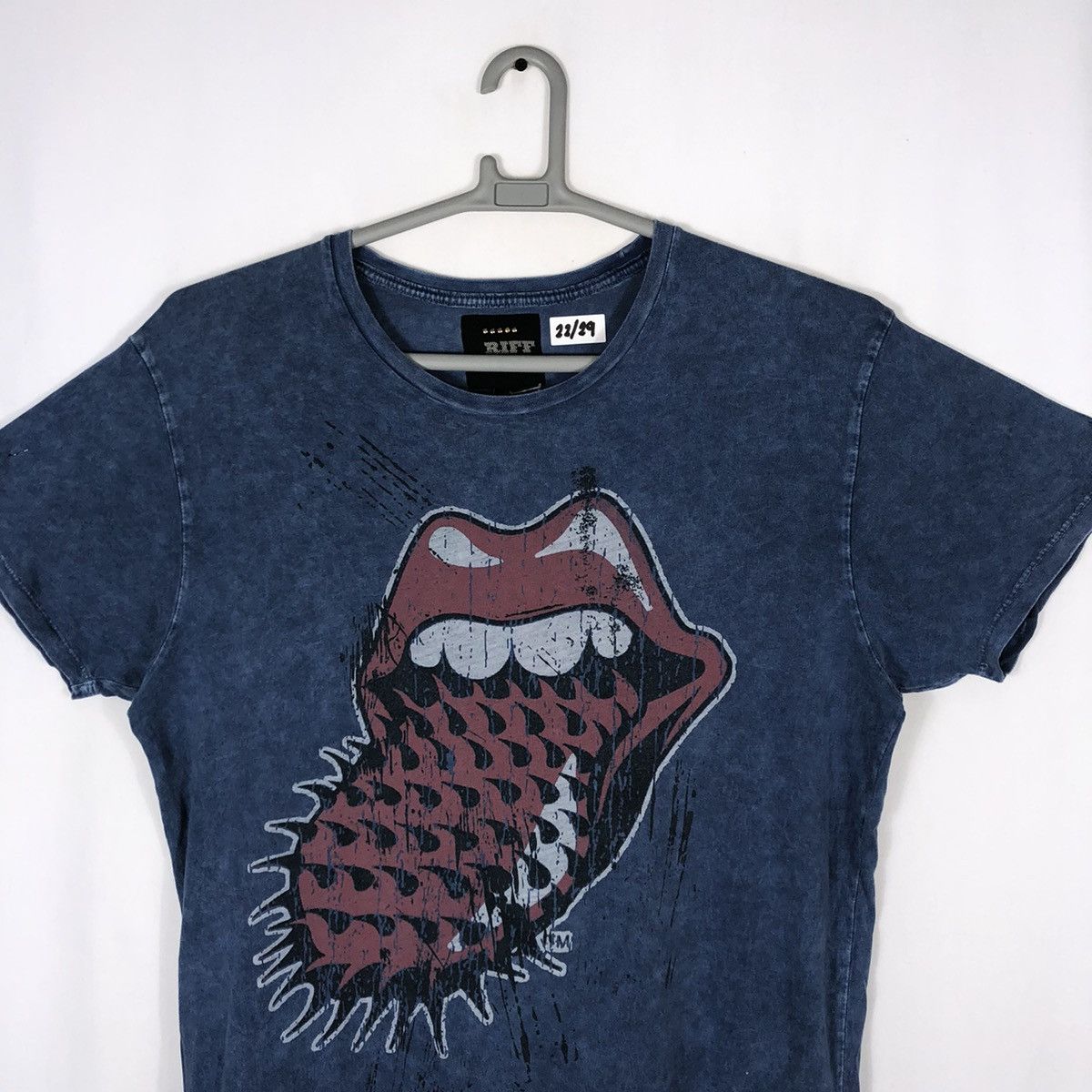 Band Tees × The Rolling Stones × Vintage The Rolling Stones Blue Stoned Washed Big Logo Promo Tee Size US L / EU 52-54 / 3 - 2 Thumbnail