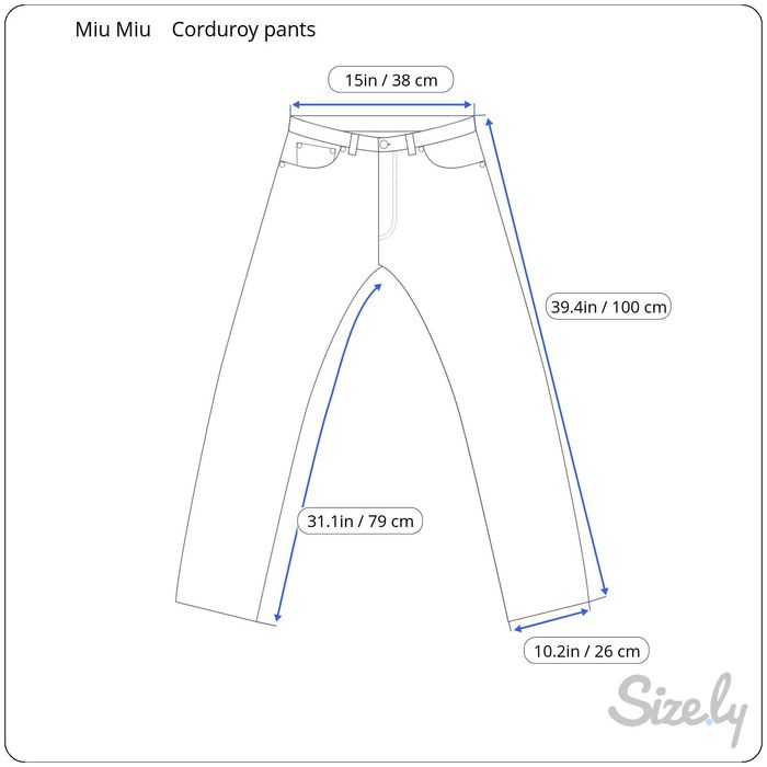 Miu miu discount size chart pants