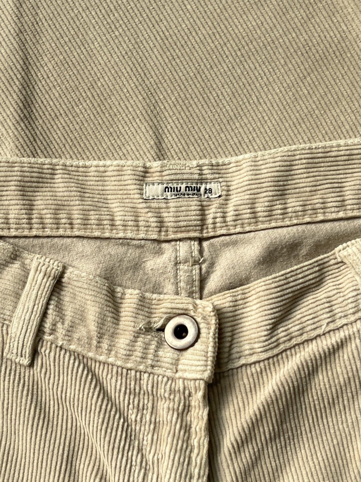 Miu Miu ⚡️QUICK SALE⚡️2000's Miu Miu Beige Corduroy Trousers Pants Size 28" / US 6 / IT 42 - 3 Thumbnail