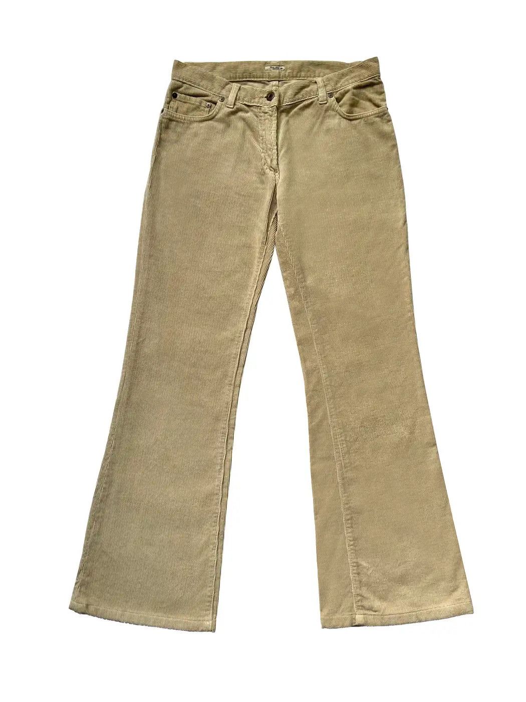 Miu Miu ⚡️QUICK SALE⚡️2000's Miu Miu Beige Corduroy Trousers Pants Size 28" / US 6 / IT 42 - 1 Thumbnail