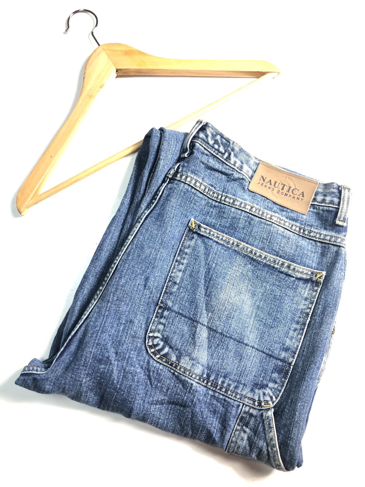 Nautica × Vintage VINTAGE NAUTICAL JEANS COMPANY CARPENTER WORKWEAR DENIM Size US 37 - 2 Thumbnail