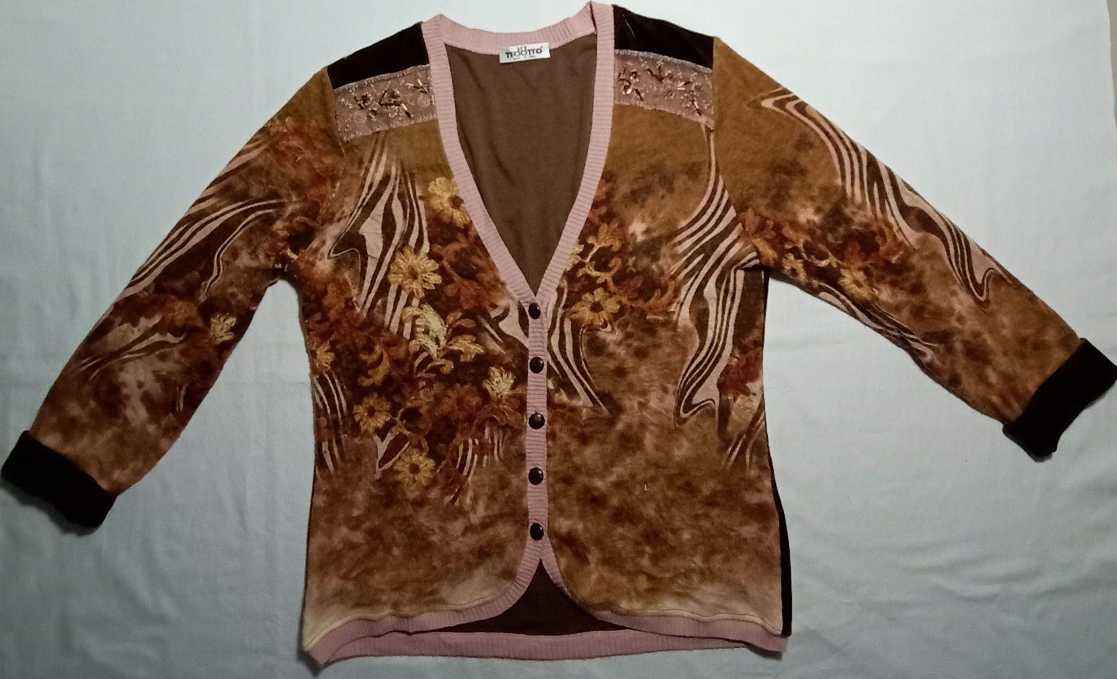 Other TR38TTO Luxury Designer JACQUARD KNITTED CARDIGAN Jacket Size S / US 4 / IT 40 - 1 Thumbnail