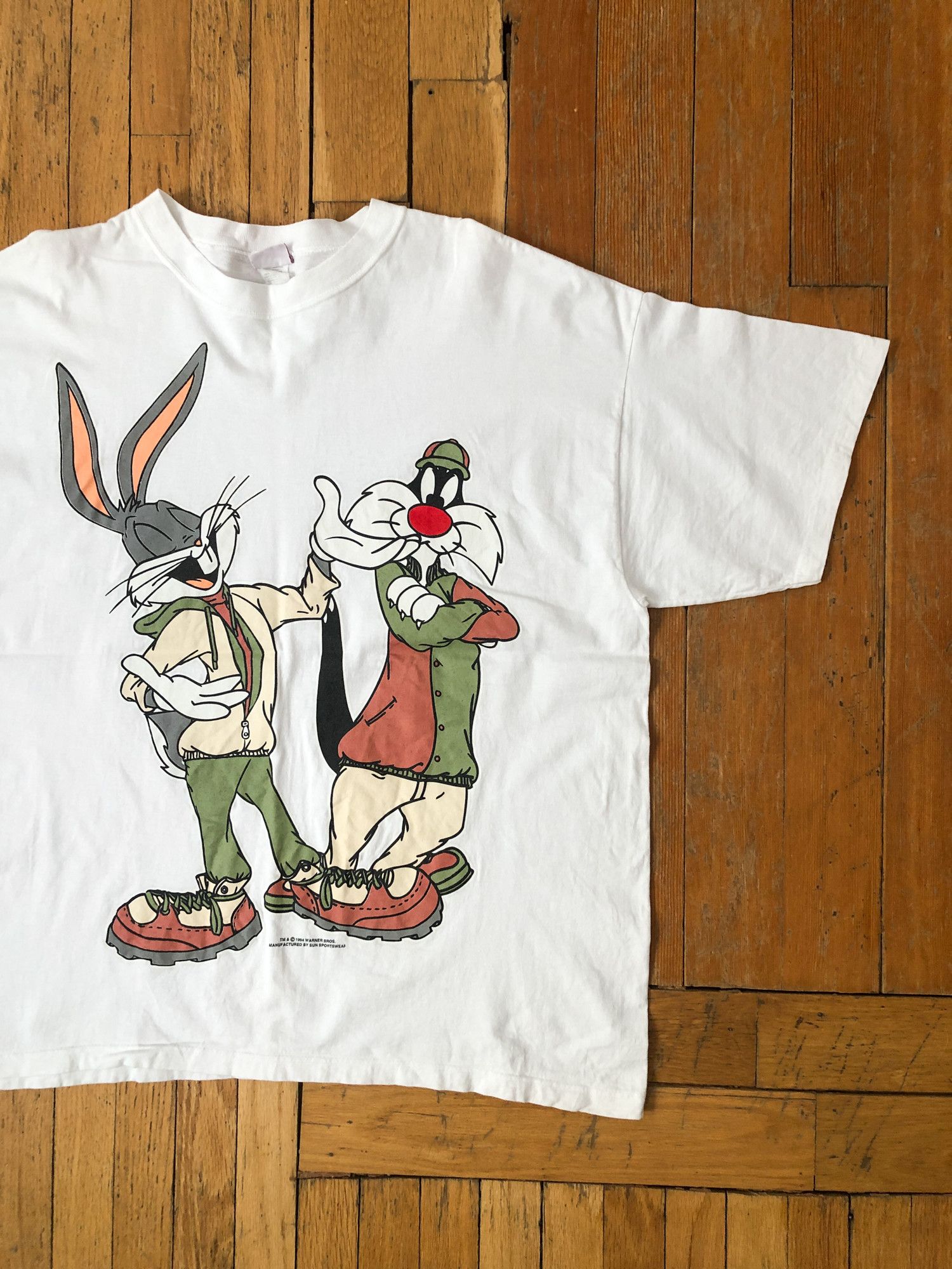 Vintage × Warner Bros 1994 Single Stitch Boxy Looney Tunes T-Shirt Size US XL / EU 56 / 4 - 1 Thumbnail