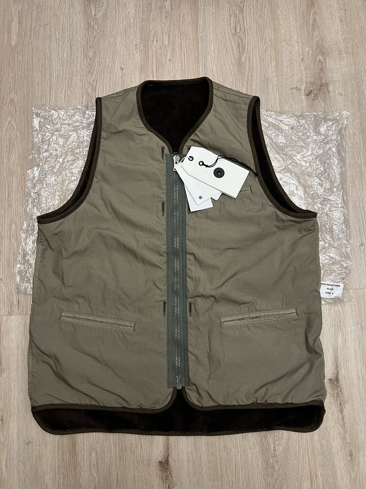 Image of Visvim C/d Liner Vest in Olive, Men's (Size XL)