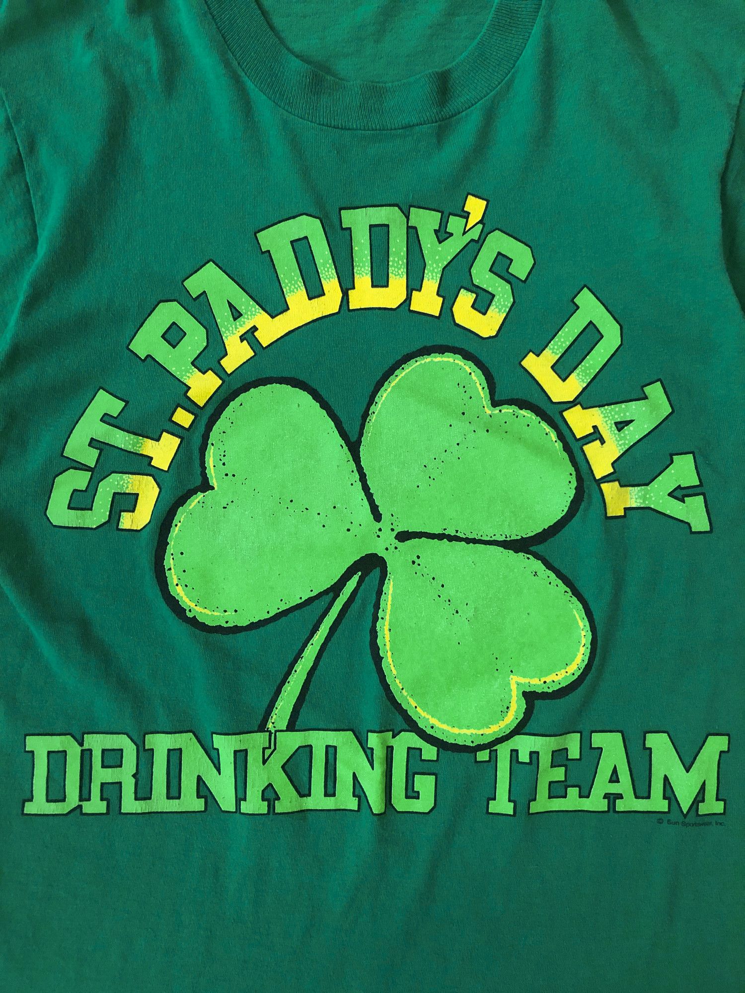 Fruit Of The Loom × Vintage 90s Single Stitch 'St. Paddy's Day Drinking Team' T-Shirt Size US M / EU 48-50 / 2 - 3 Thumbnail