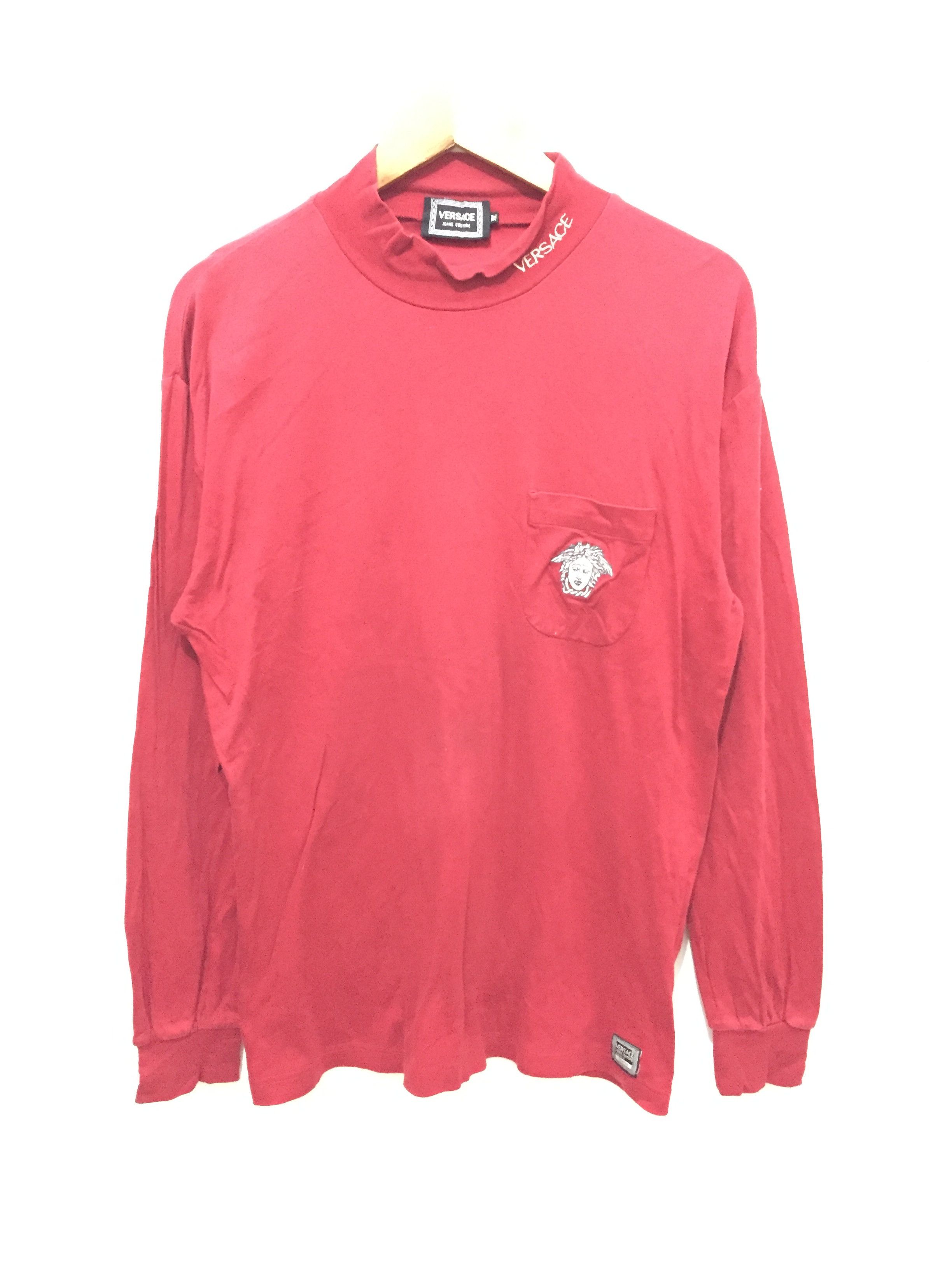 Versace × Versace Jeans Couture 90's Versace short Turtle neck embroidered logo long sleeve Size US L / EU 52-54 / 3 - 2 Thumbnail