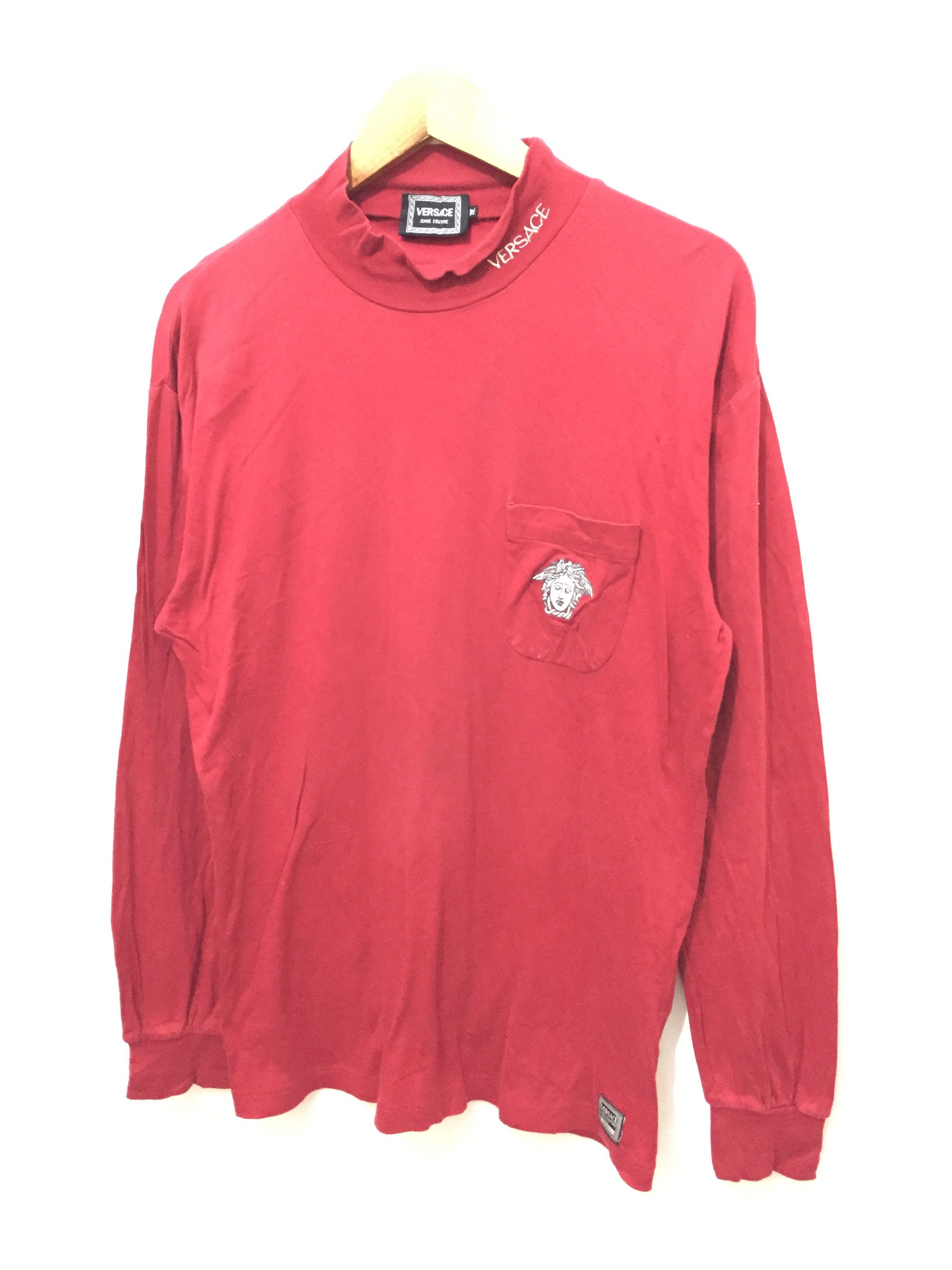 Versace × Versace Jeans Couture 90's Versace short Turtle neck embroidered logo long sleeve Size US L / EU 52-54 / 3 - 3 Thumbnail