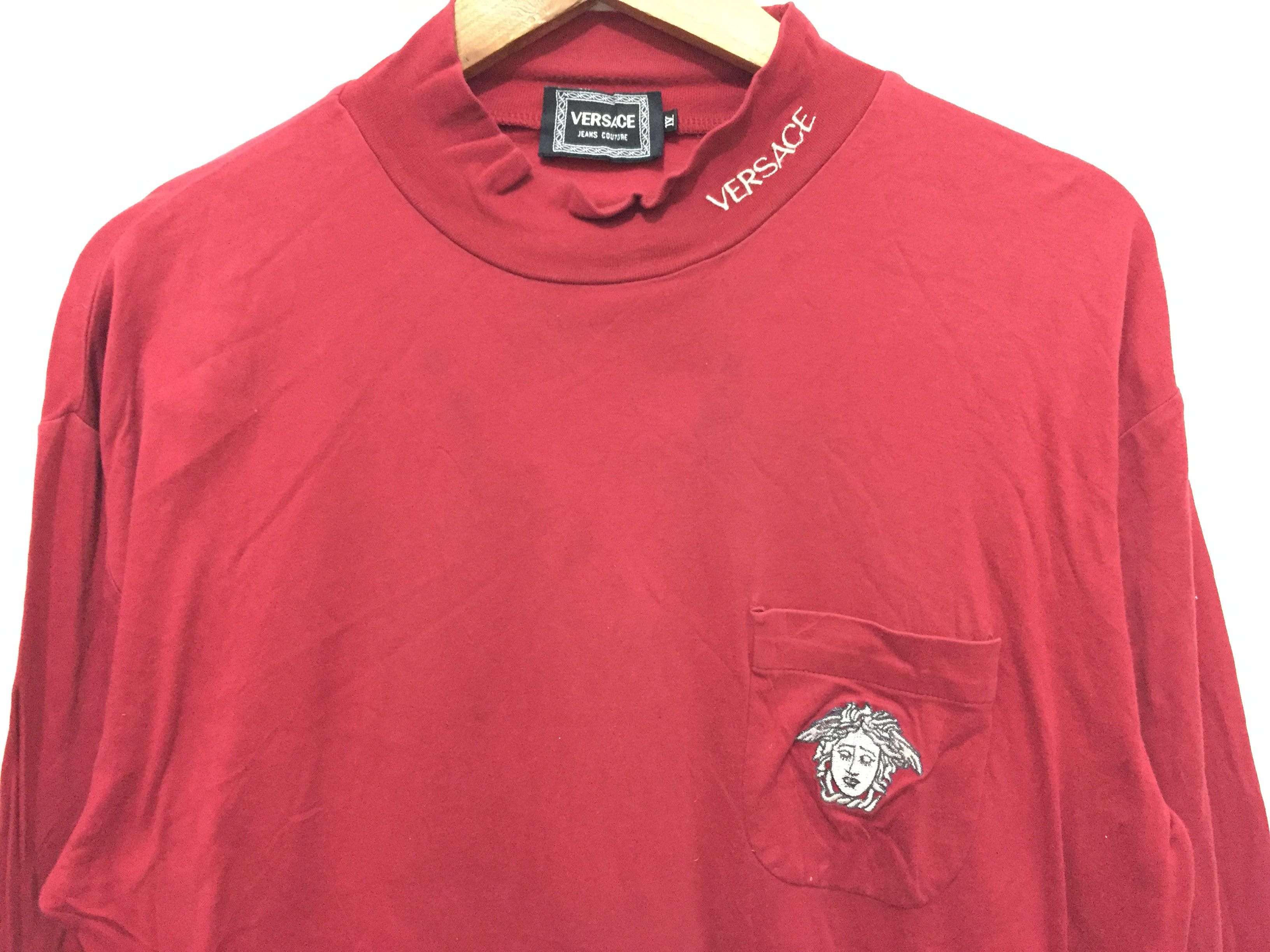 Versace × Versace Jeans Couture 90's Versace short Turtle neck embroidered logo long sleeve Size US L / EU 52-54 / 3 - 4 Thumbnail