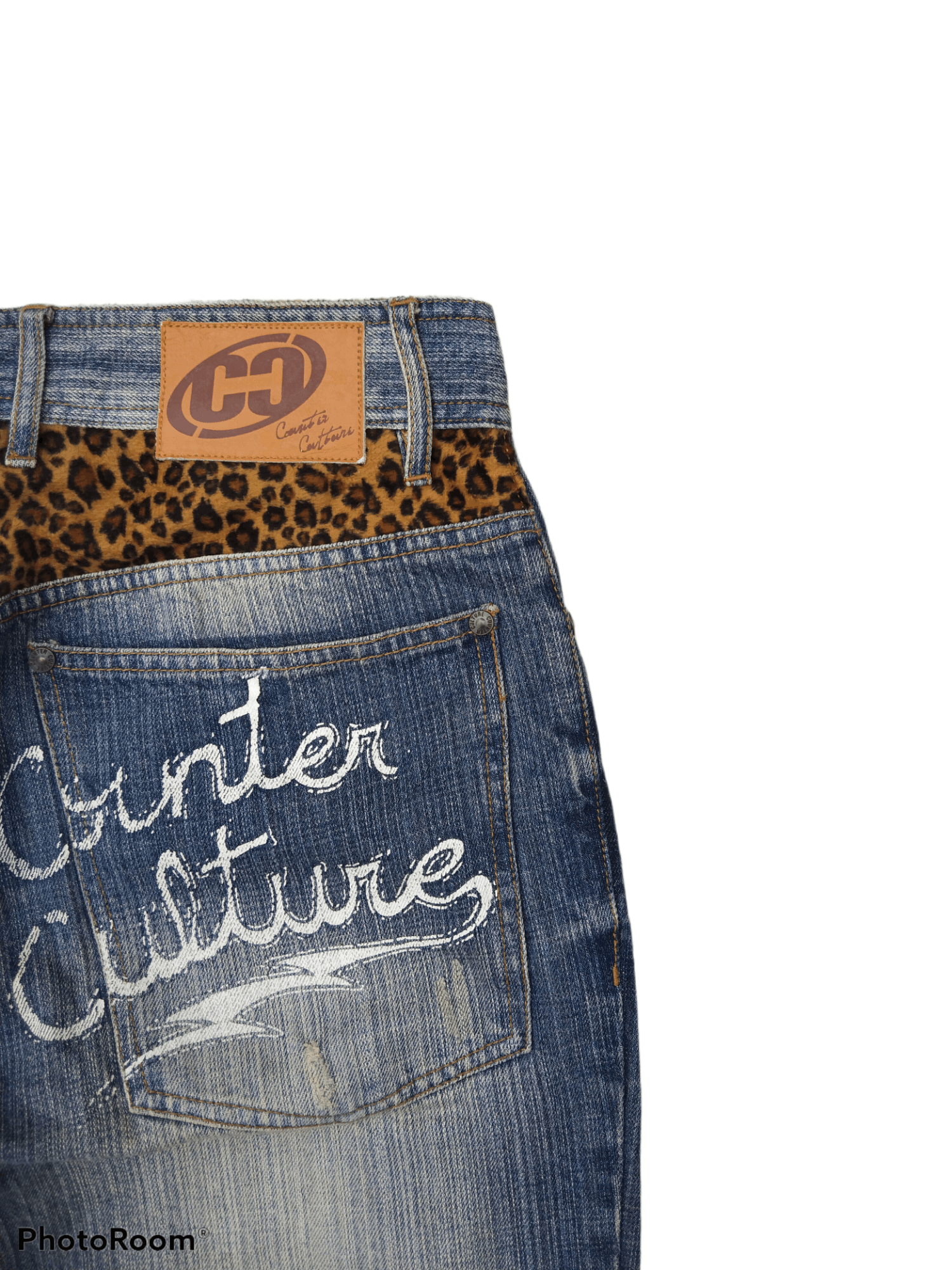 Japanese Brand COUNTER CULTURE LEOPARD BACK POCKET DENIM PANTS Size US 31 - 10 Thumbnail