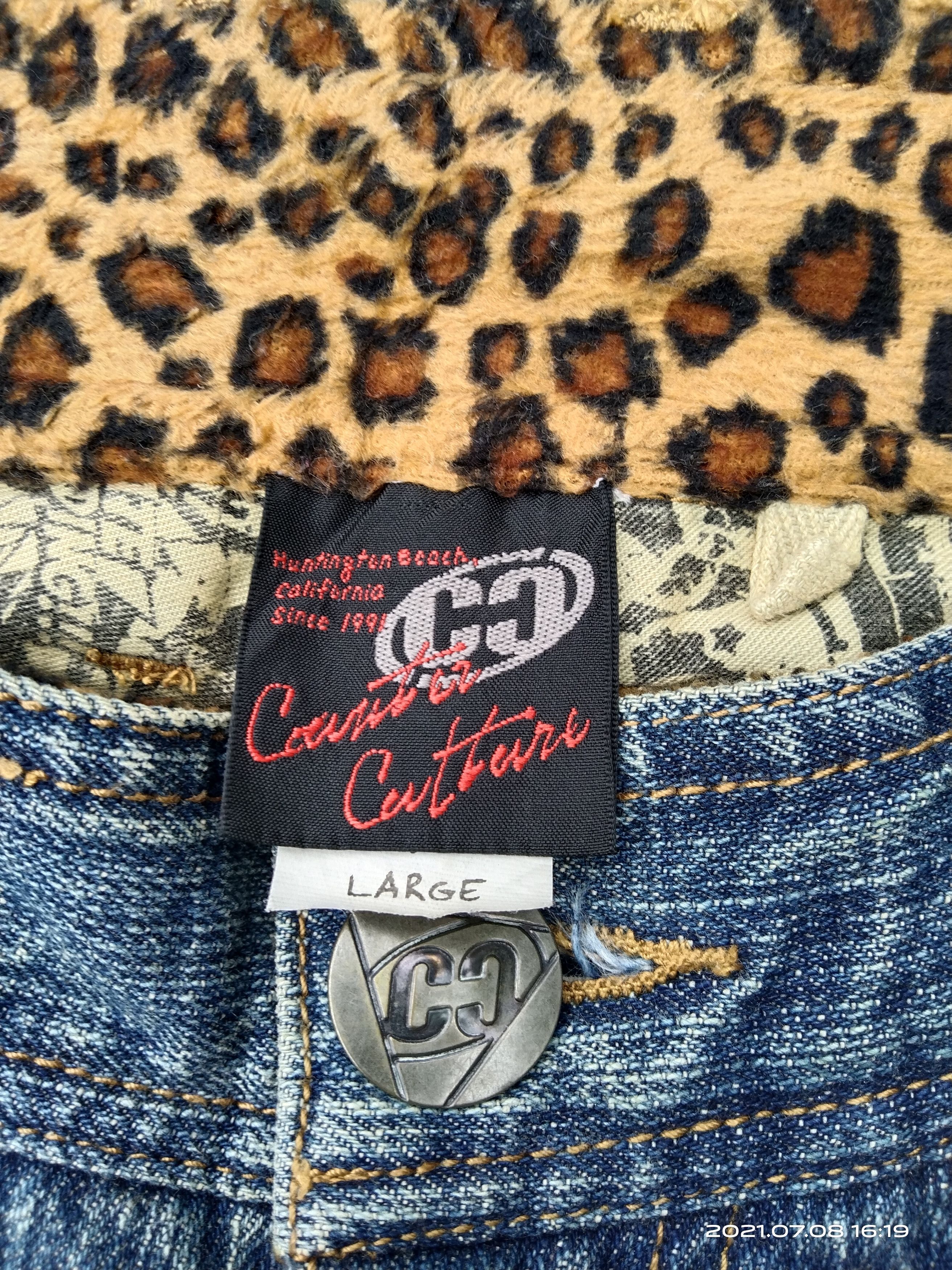 Japanese Brand COUNTER CULTURE LEOPARD BACK POCKET DENIM PANTS Size US 31 - 12 Thumbnail