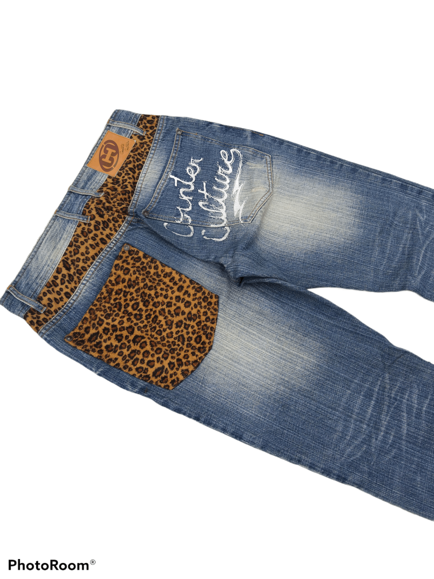 Japanese Brand COUNTER CULTURE LEOPARD BACK POCKET DENIM PANTS Size US 31 - 6 Thumbnail