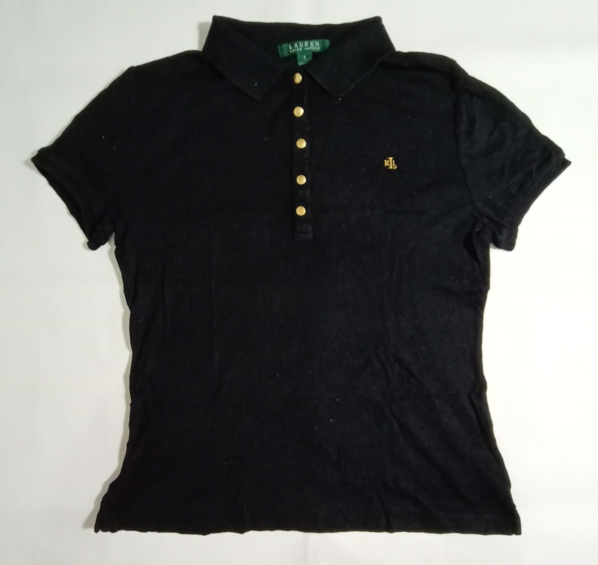 Designer RLL Ralph Lauren Polo Shirt Black Tee Size S / US 4 / IT 40 - 1 Thumbnail