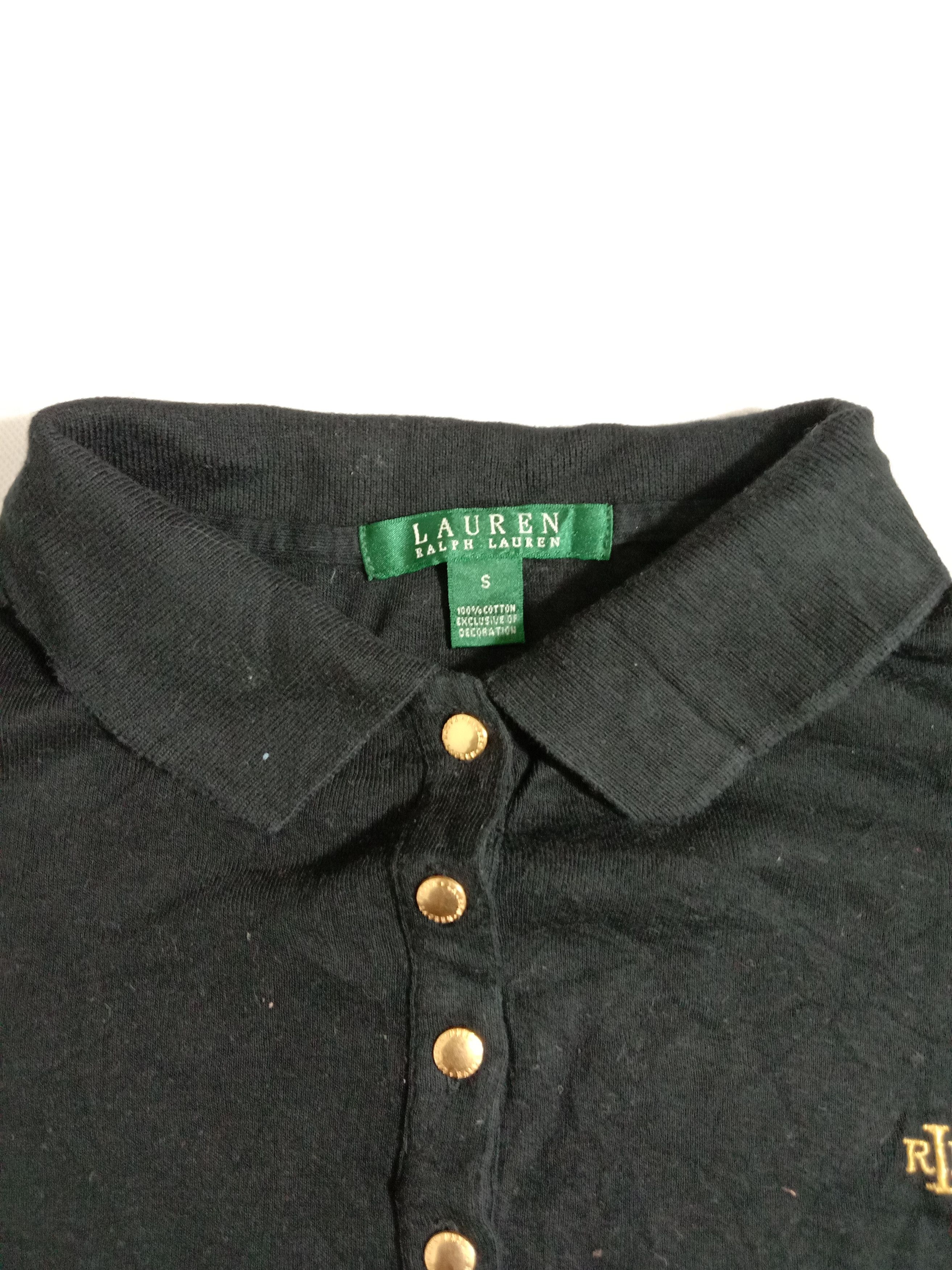Designer RLL Ralph Lauren Polo Shirt Black Tee Size S / US 4 / IT 40 - 2 Thumbnail