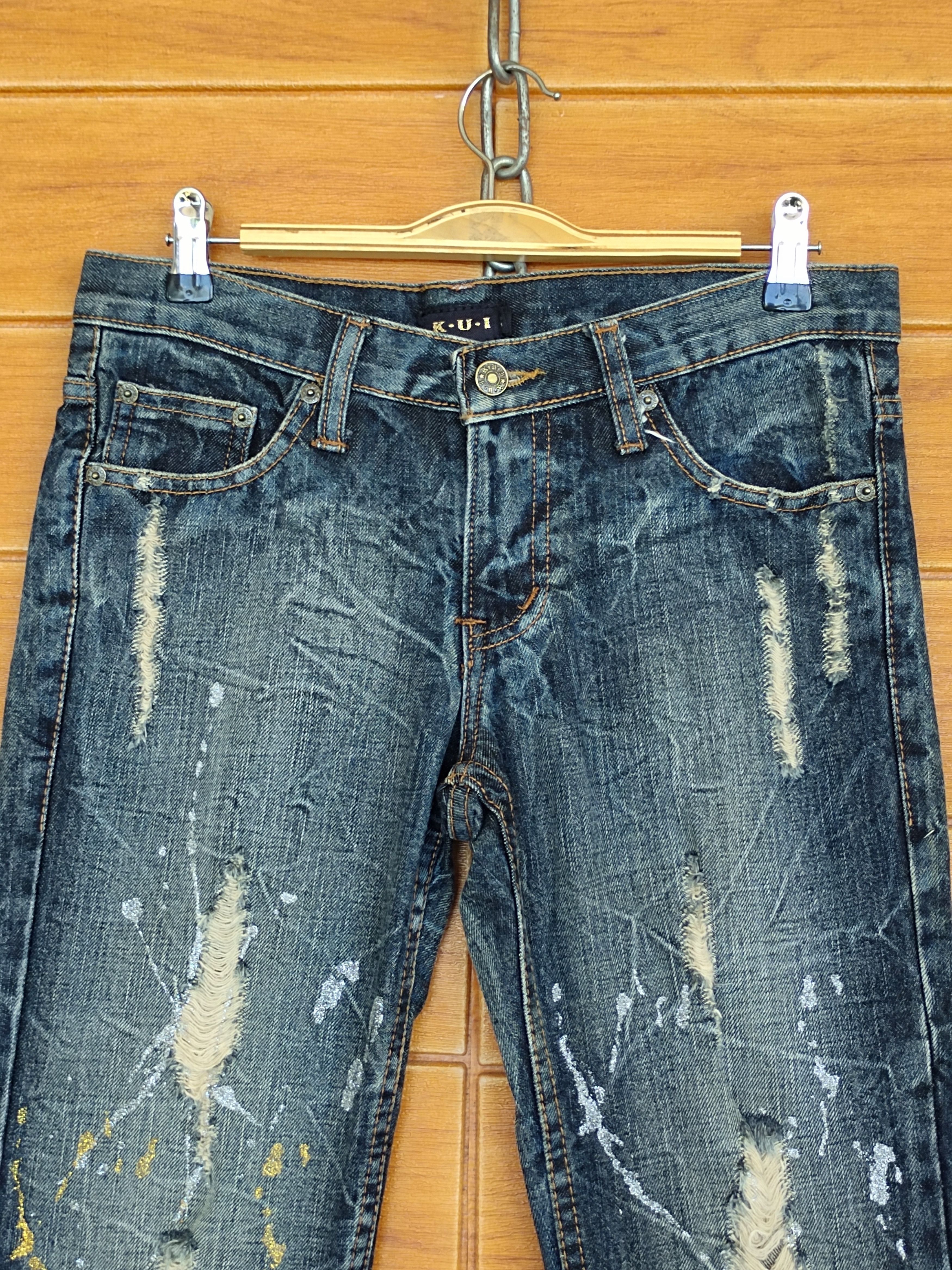 Hysteric Glamour Flared Jeans Kui Japan Clawmark Distress Faded Denim Bootcut Size US 30 / EU 46 - 3 Thumbnail