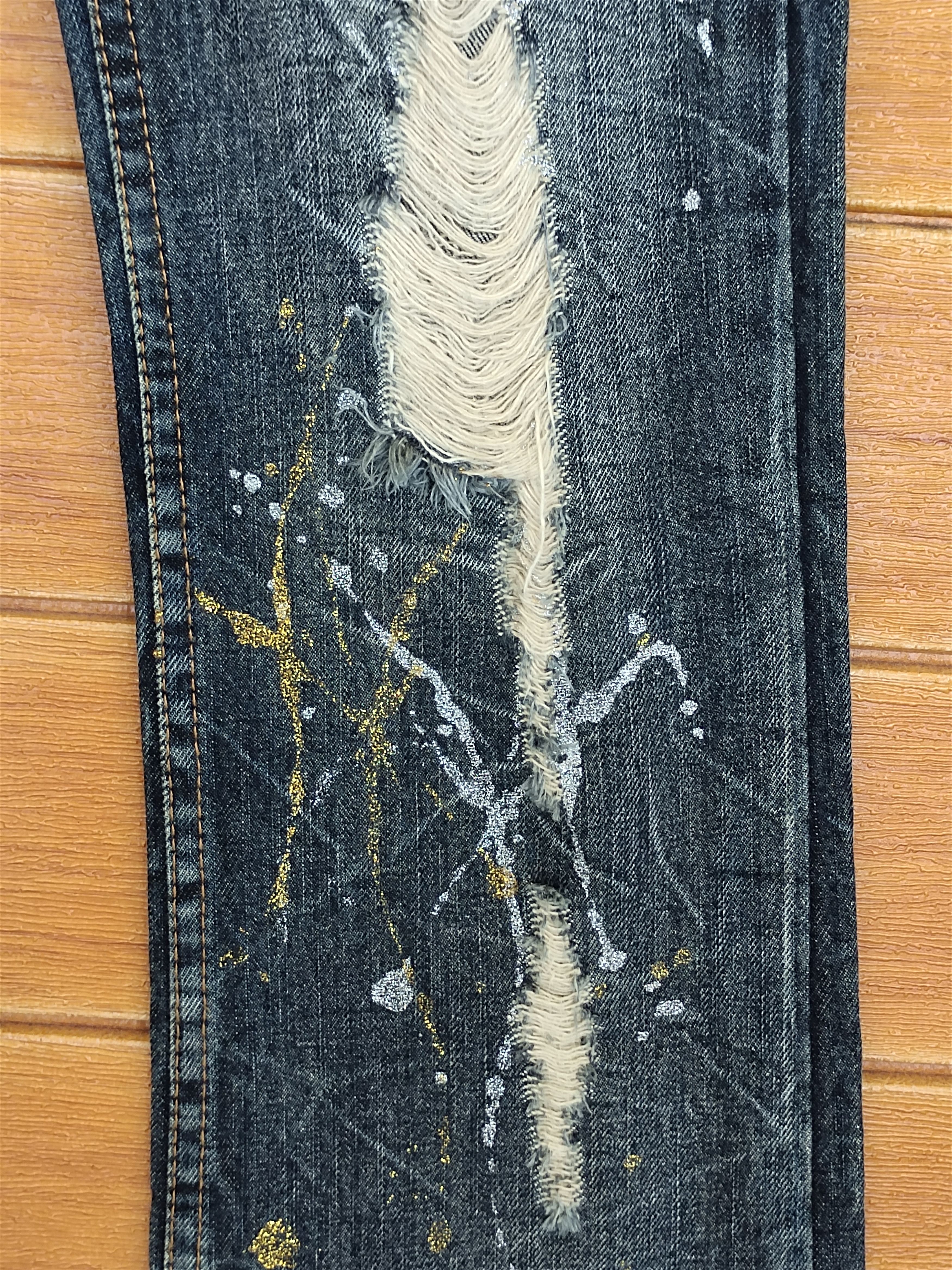 Hysteric Glamour Flared Jeans Kui Japan Clawmark Distress Faded Denim Bootcut Size US 30 / EU 46 - 4 Thumbnail