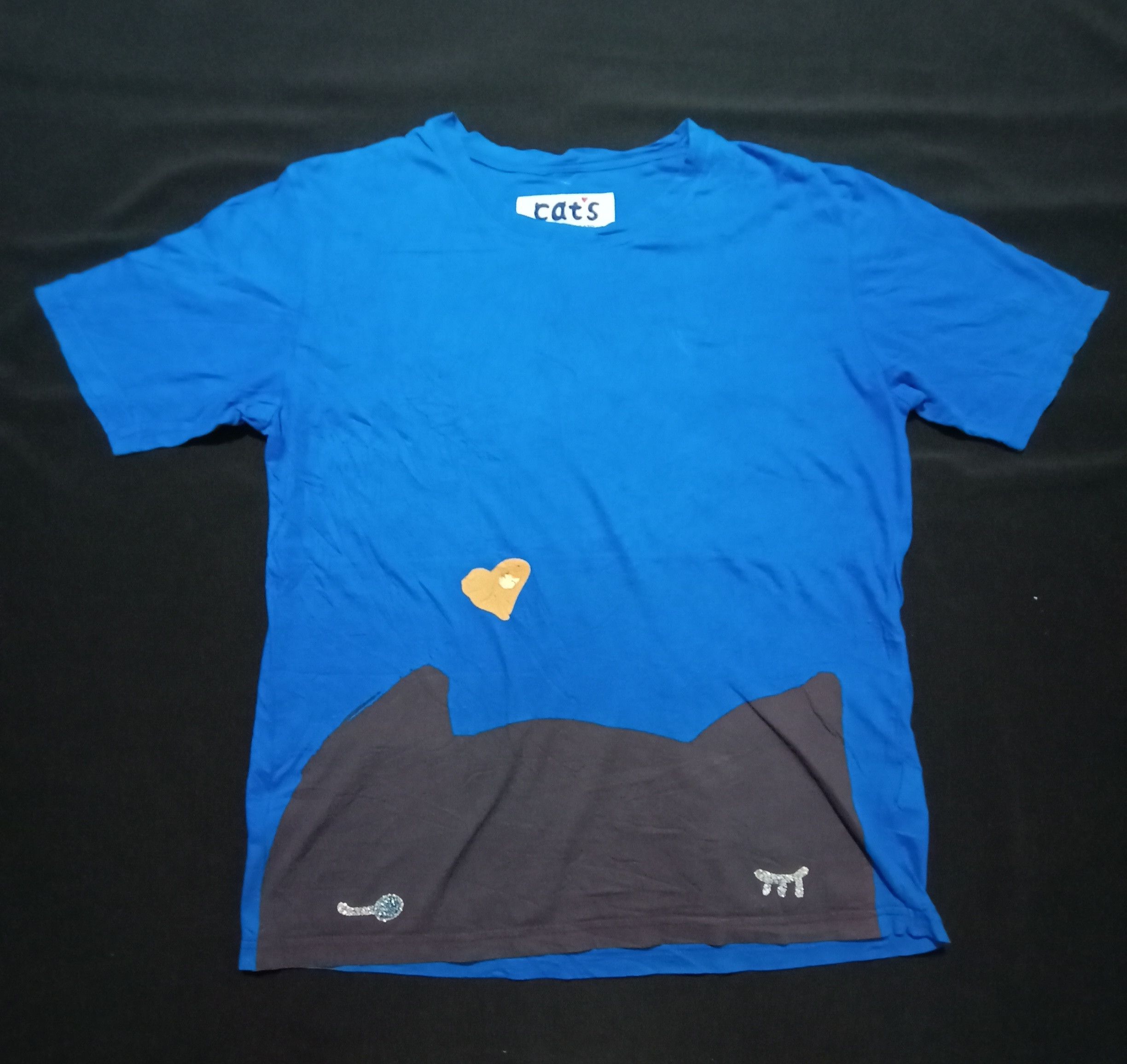 Issey Miyake Tsumori Chisato Cats Blue And Black Tee Size US M / EU 48-50 / 2 - 1 Thumbnail